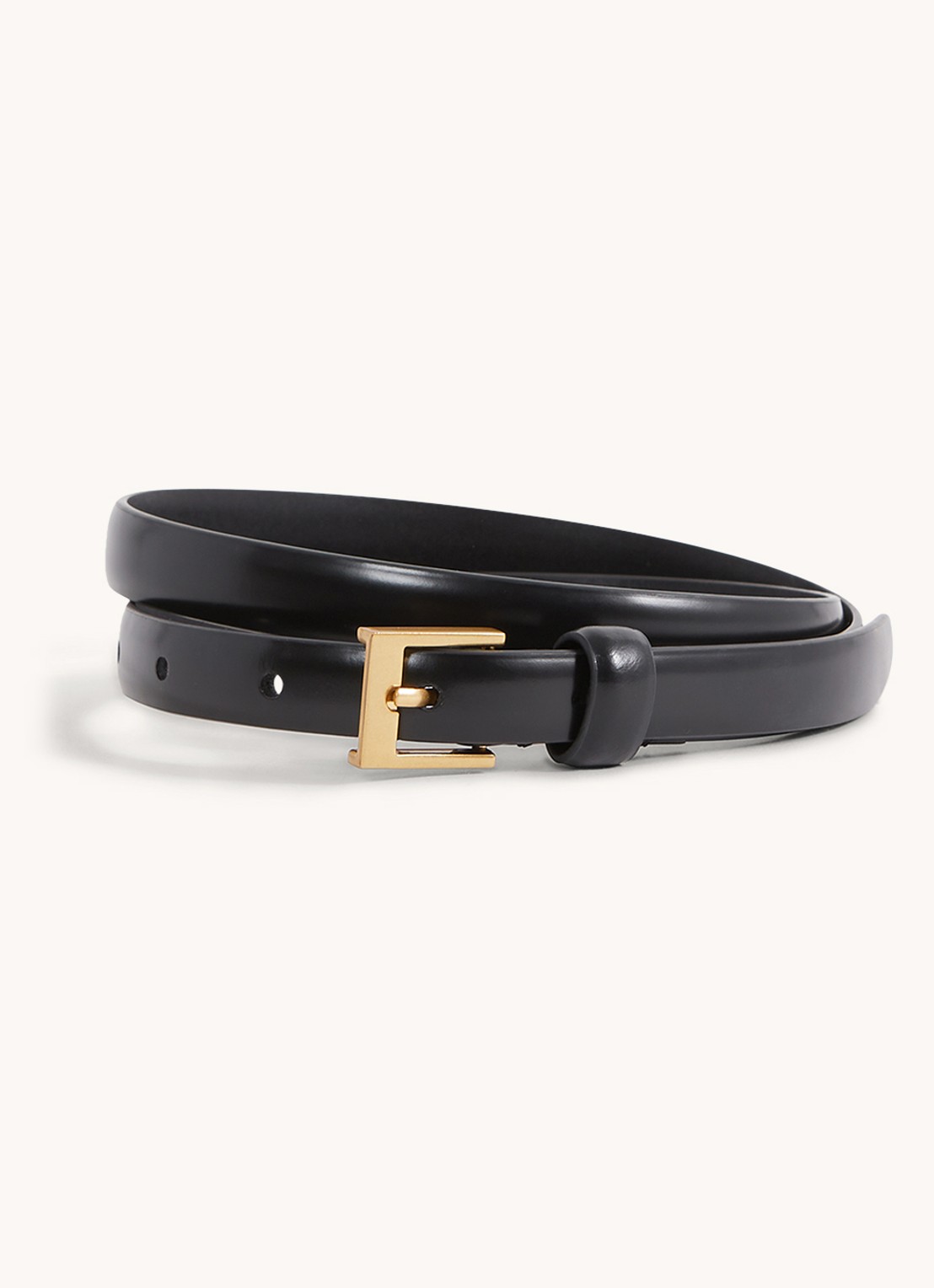 Reiss Holly riem van leer - voorkant 3 black / zwart