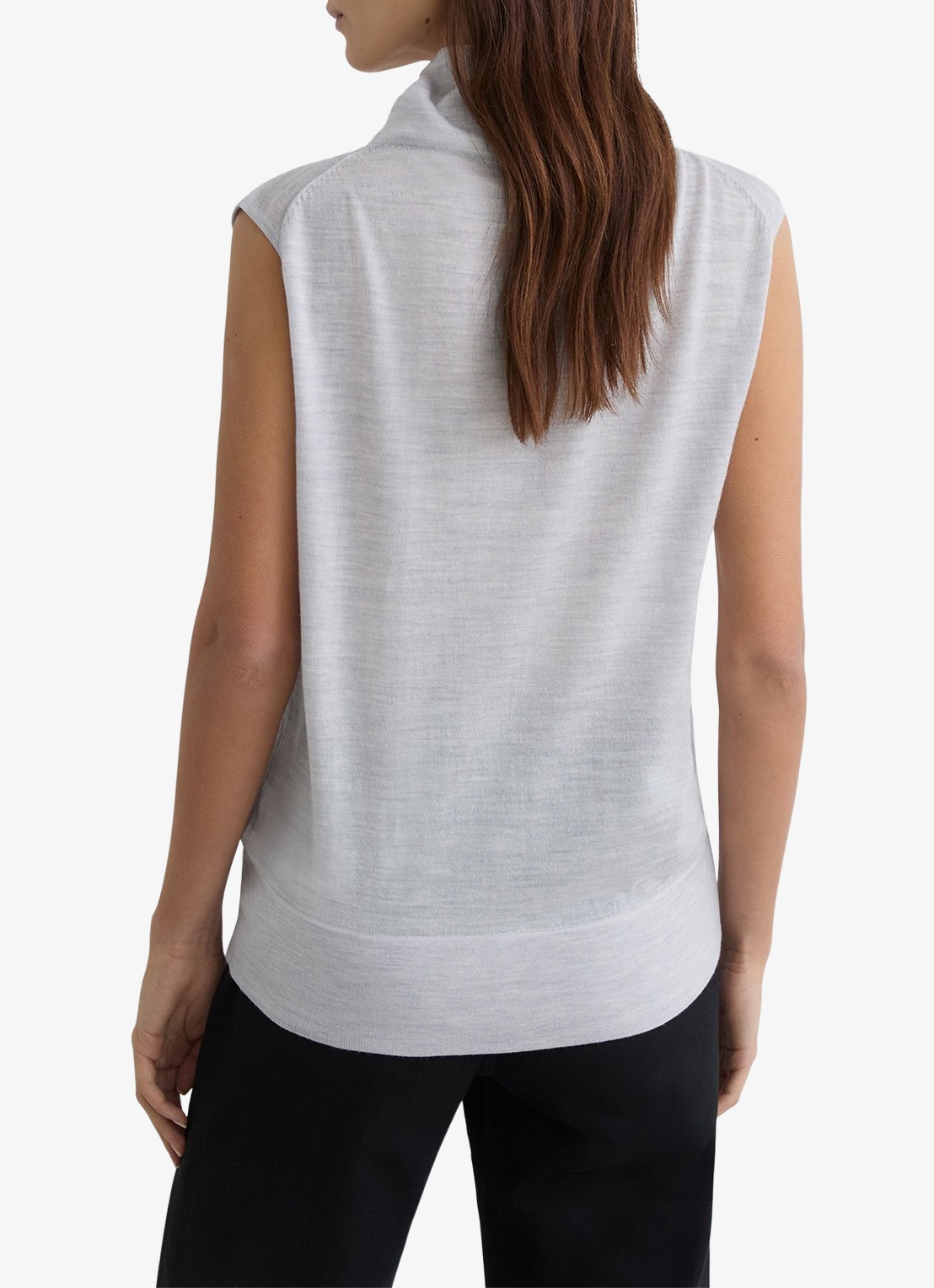 Reiss Honey top van wol met col - achterkant grijs