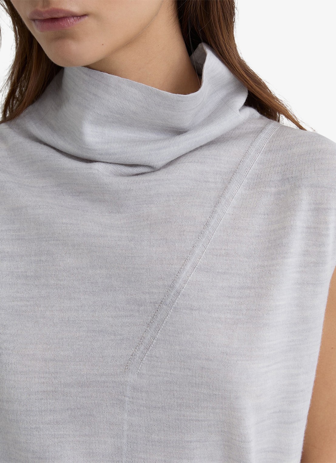 Reiss Honey top van wol met col - detail 3 grijs