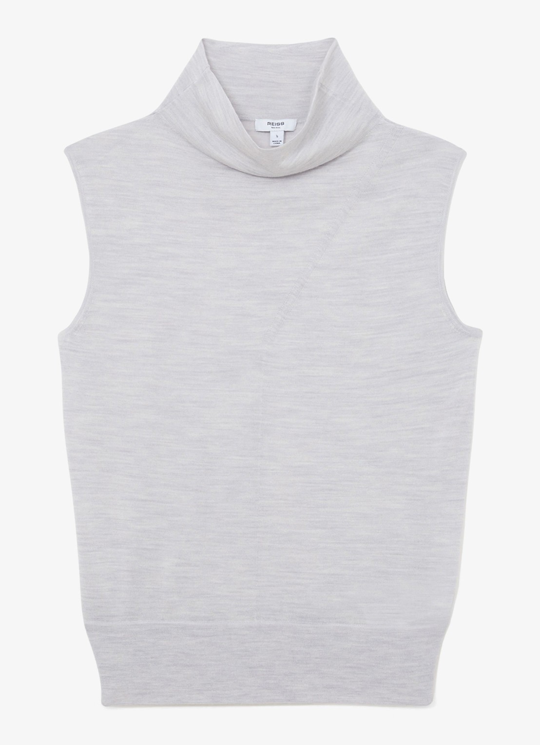 Reiss Honey top van wol met col - voorkant 5 grijs
