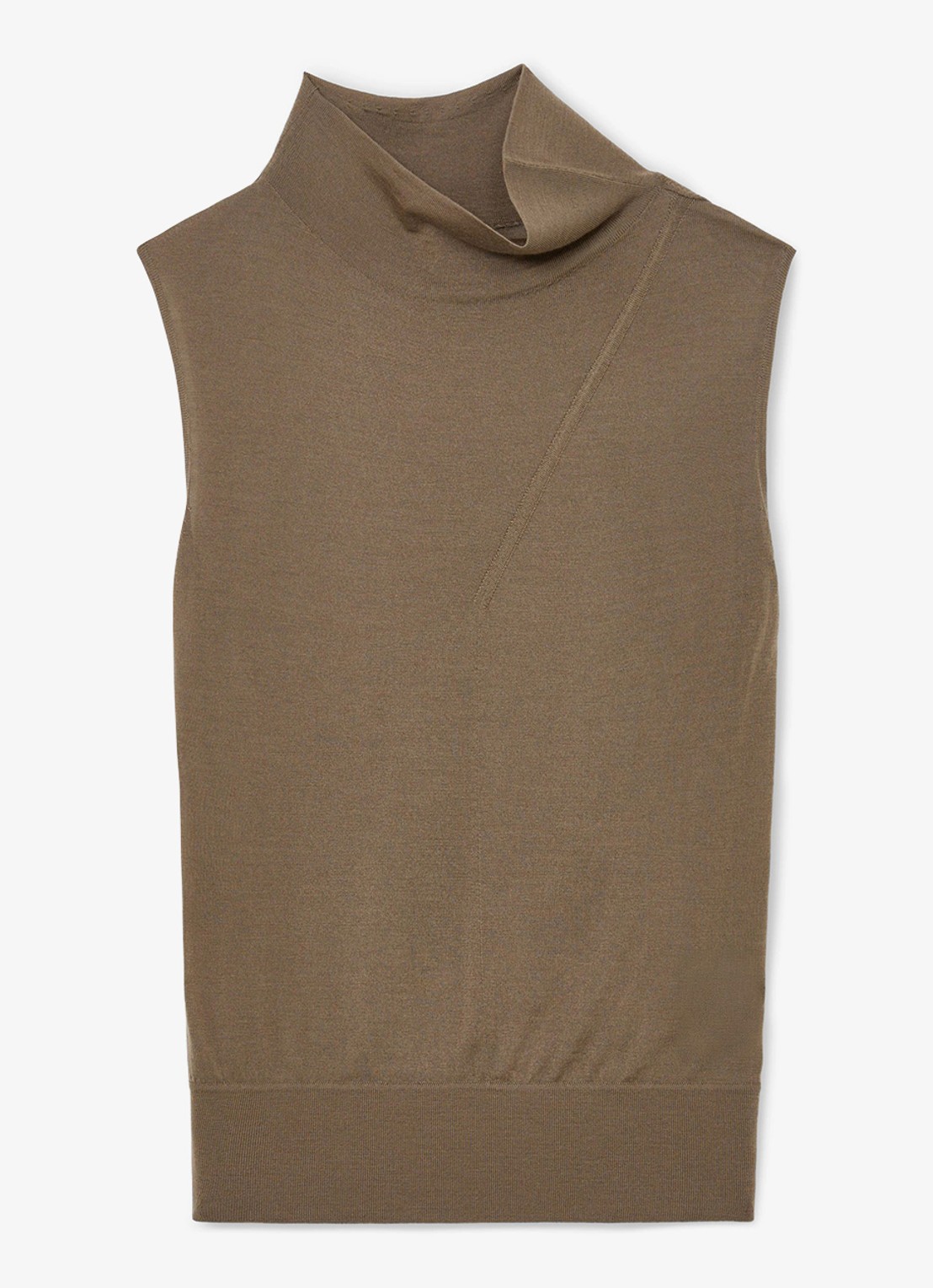 Reiss Honey top van wol met col - voorkant khaki green / groen