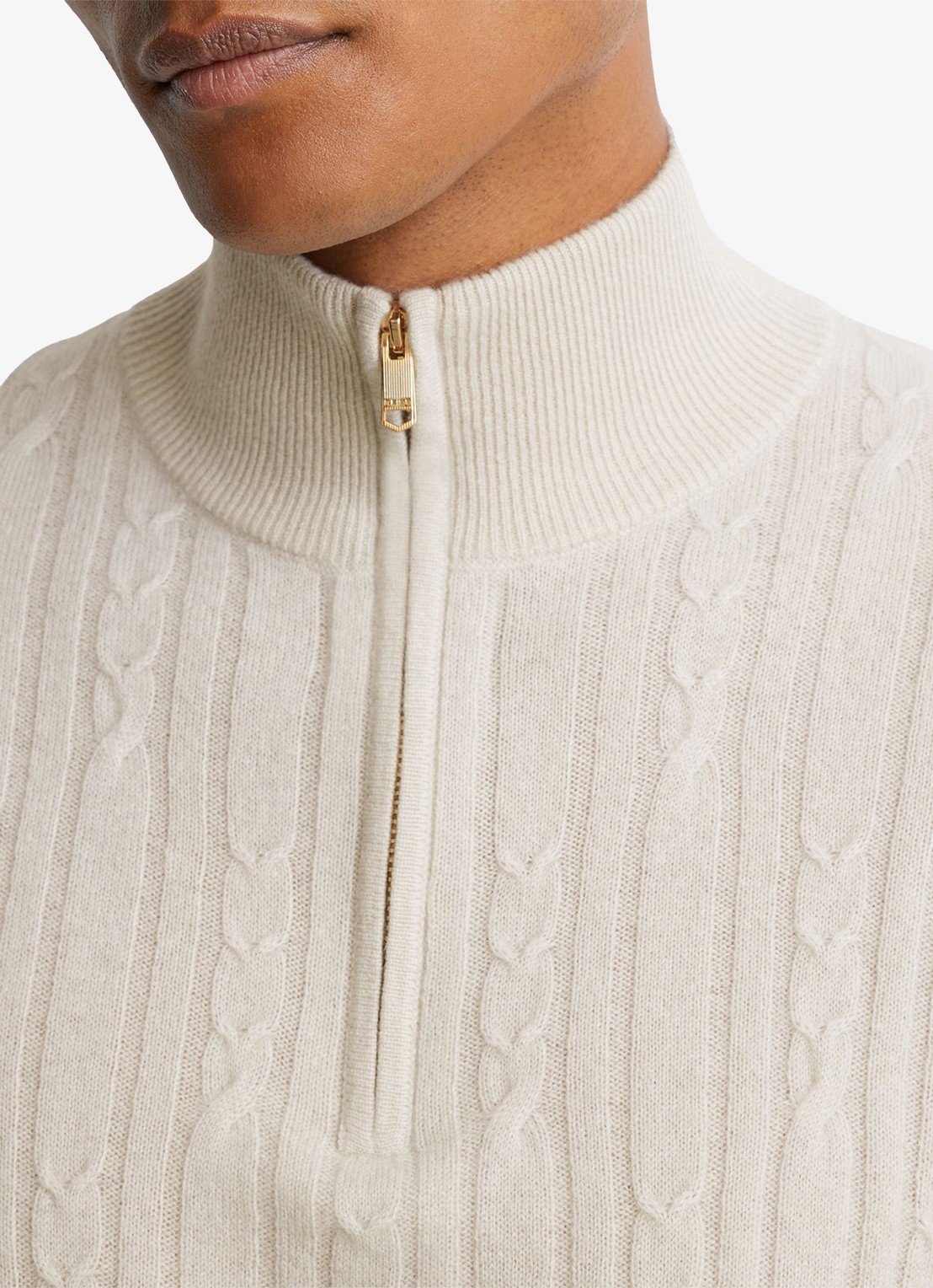 Reiss Howard fijngebreide trui van kasjmier - detail 3 gebroken wit