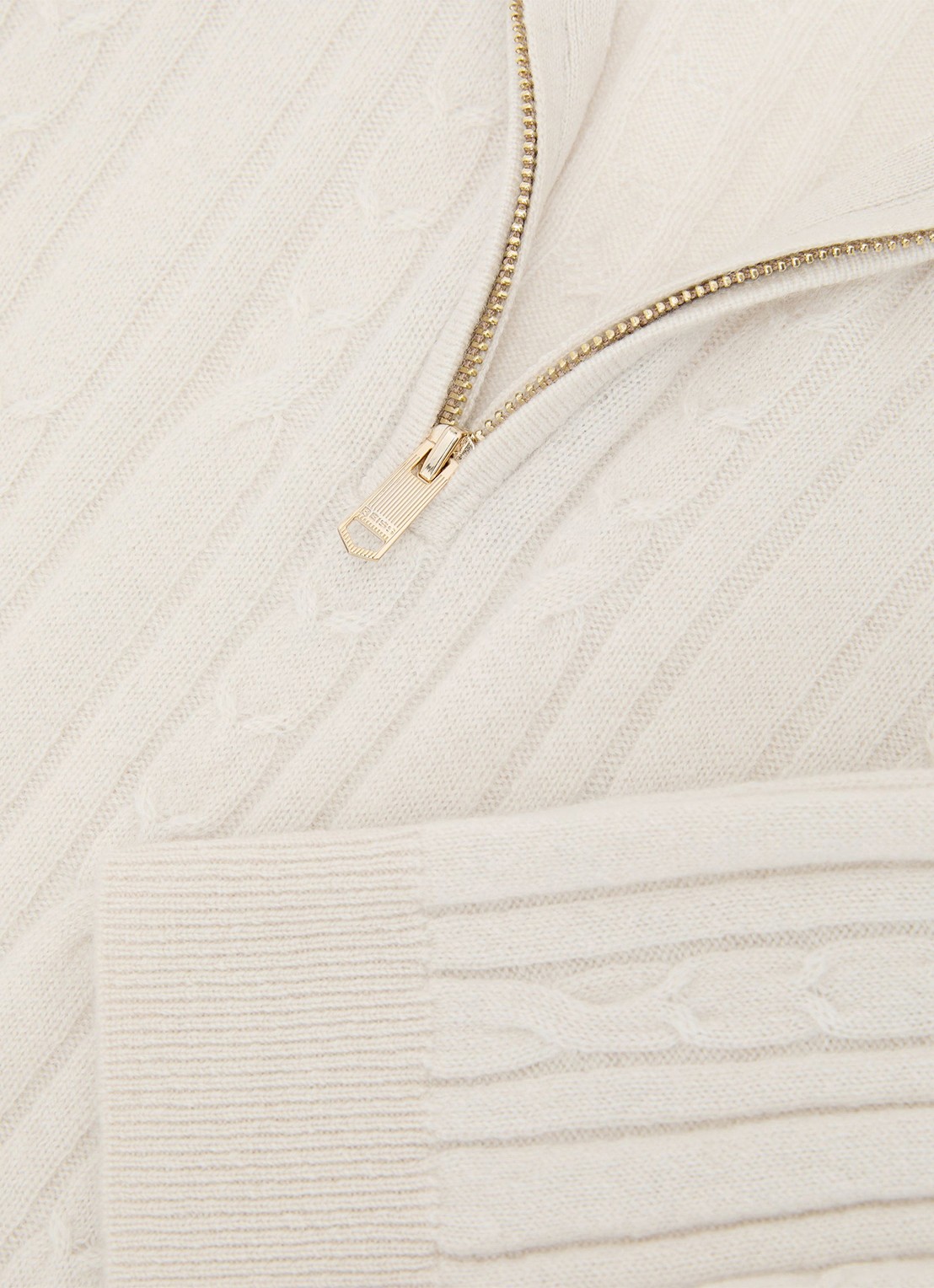 Reiss Howard fijngebreide trui van kasjmier - detail 4 gebroken wit