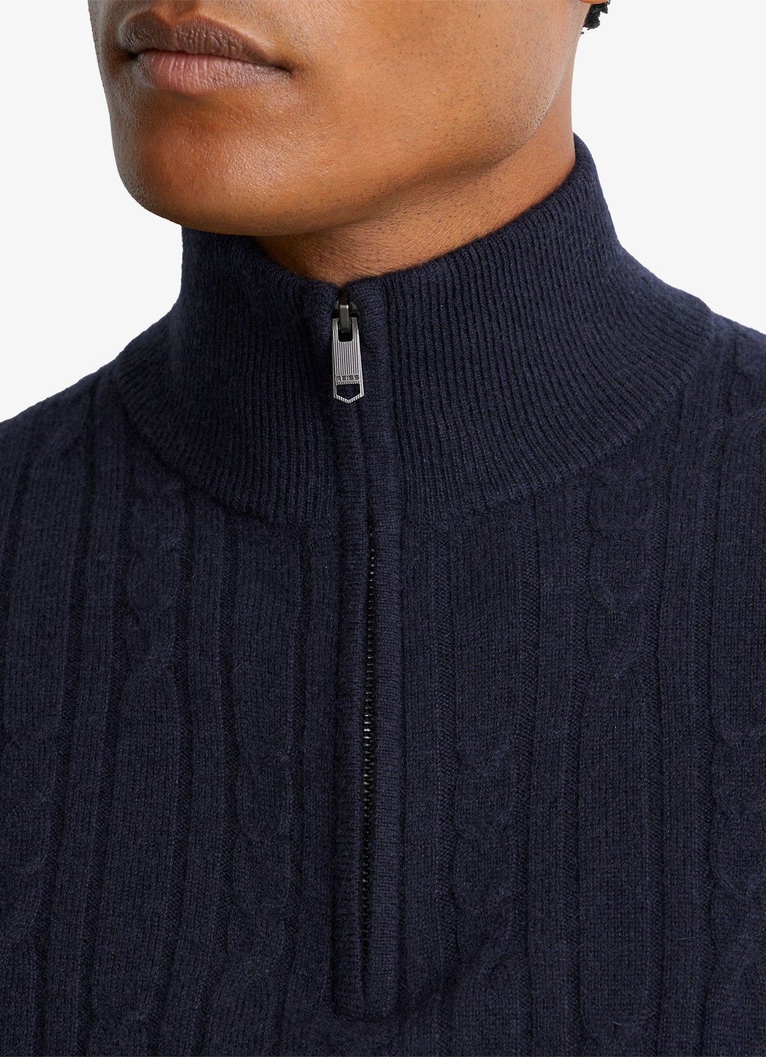 Reiss Howard fijngebreide trui van kasjmier - detail 3 navy / blauw