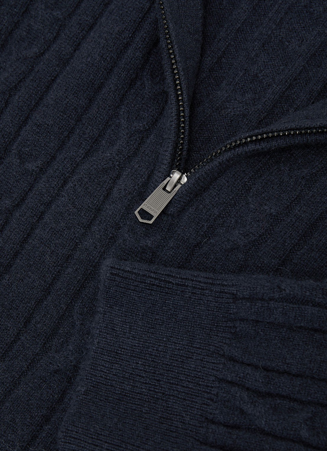 Reiss Howard fijngebreide trui van kasjmier - detail 4 navy / blauw