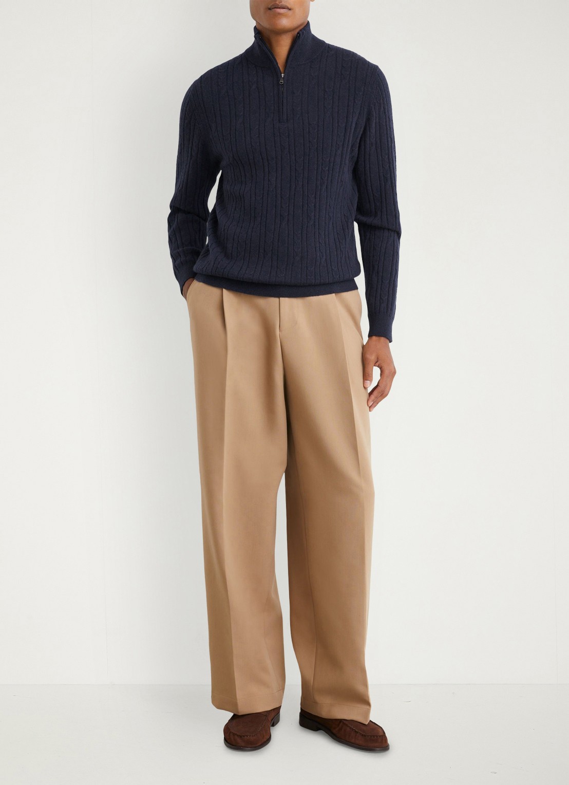Reiss Howard fijngebreide trui van kasjmier - voorkant 6 navy / blauw