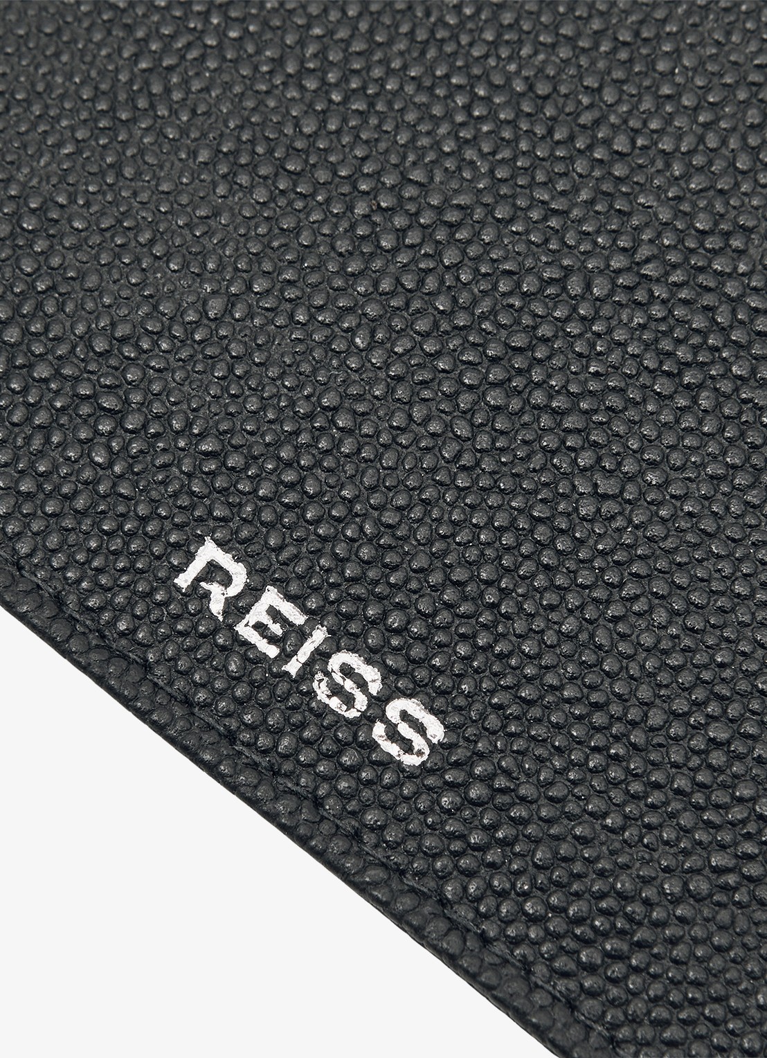Reiss Hugo pasjeshouder van leer met structuur - detail 2 black / zwart