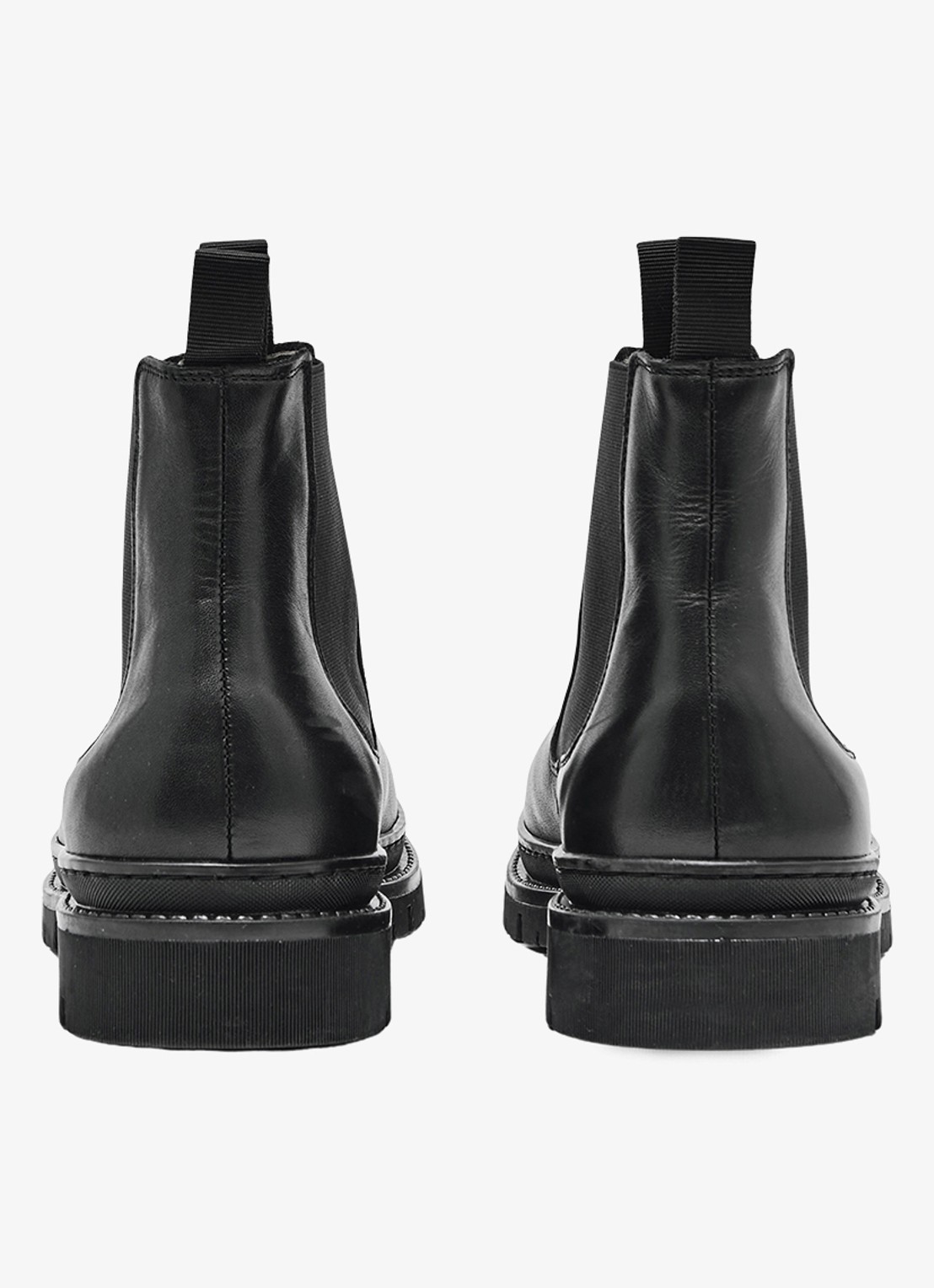 Reiss Huxley chelsea boot van leer - achterkant black / zwart