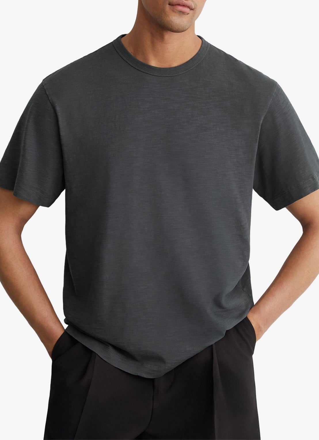 Reiss Huxley T-shirt met gemêleerd dessin - detail 3 navy / blauw