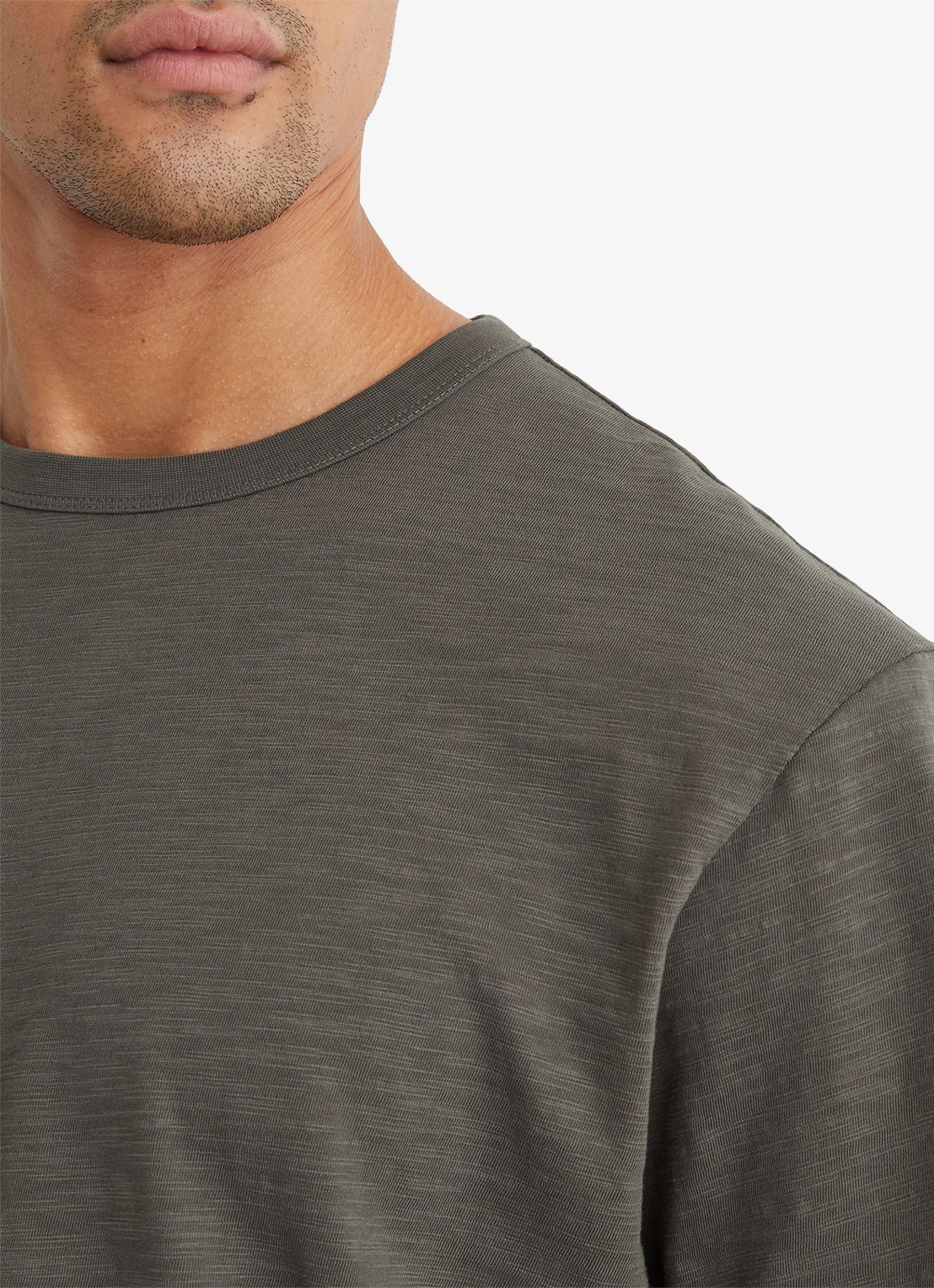 Reiss Huxley T-shirt met gemêleerd dessin - detail 5 khaki