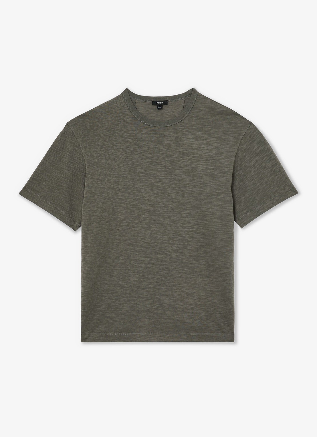 Reiss Huxley T-shirt met gemêleerd dessin - voorkant khaki