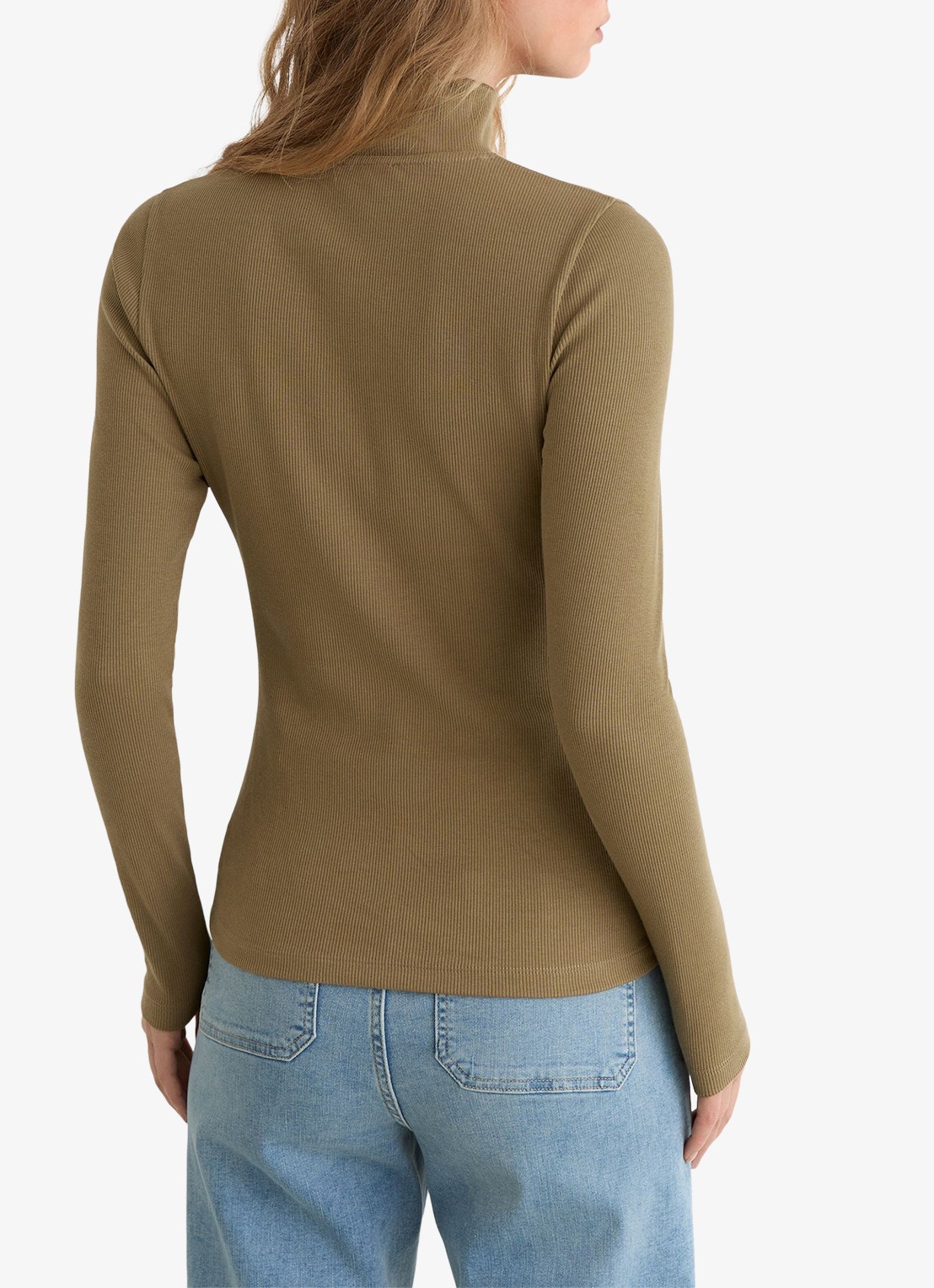 Reiss Ida top opstaande kraag - achterkant 3 donkerbeige