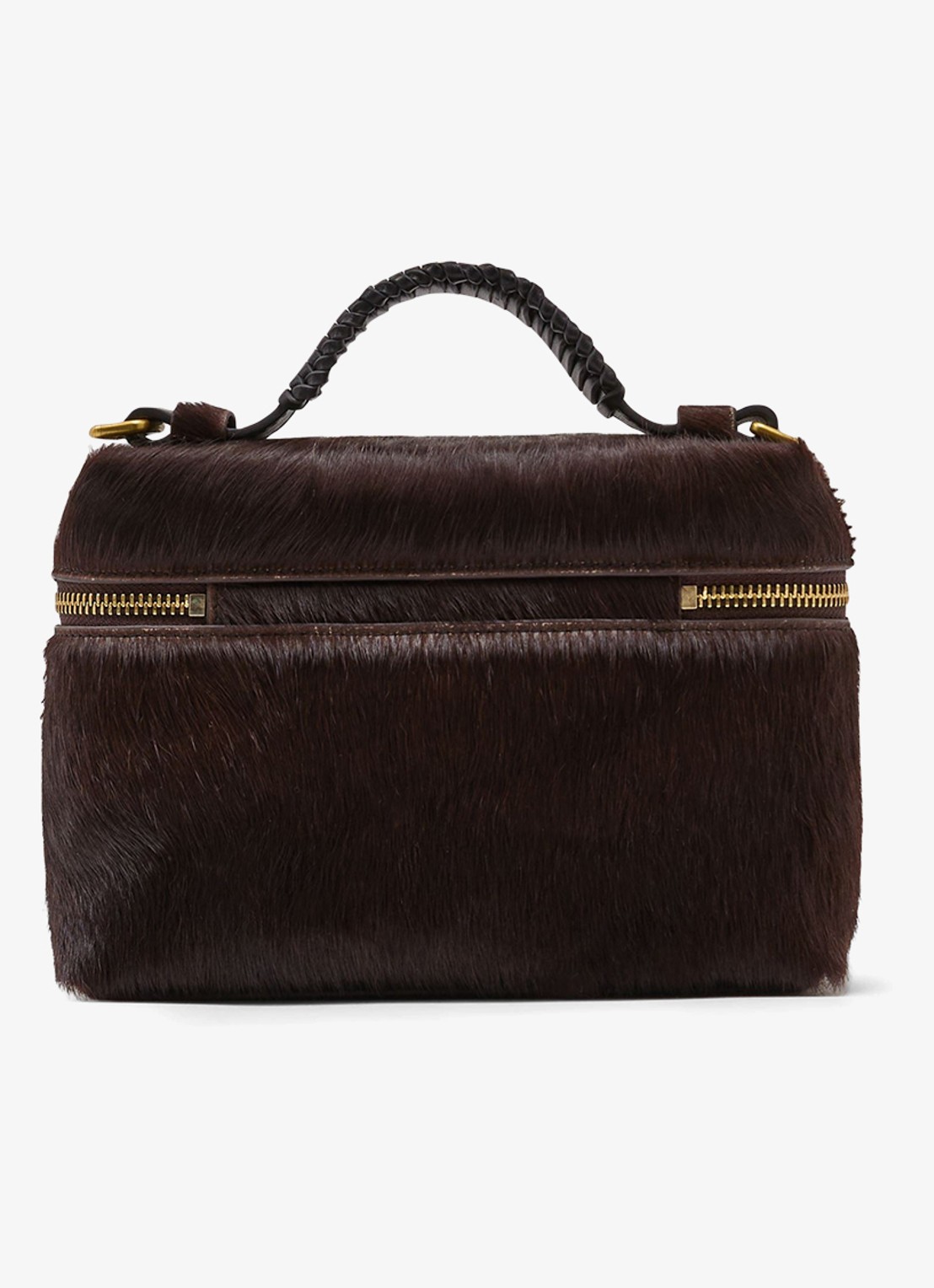 Reiss Ines crossbodytas van leer - achterkant 6 donkerbruin