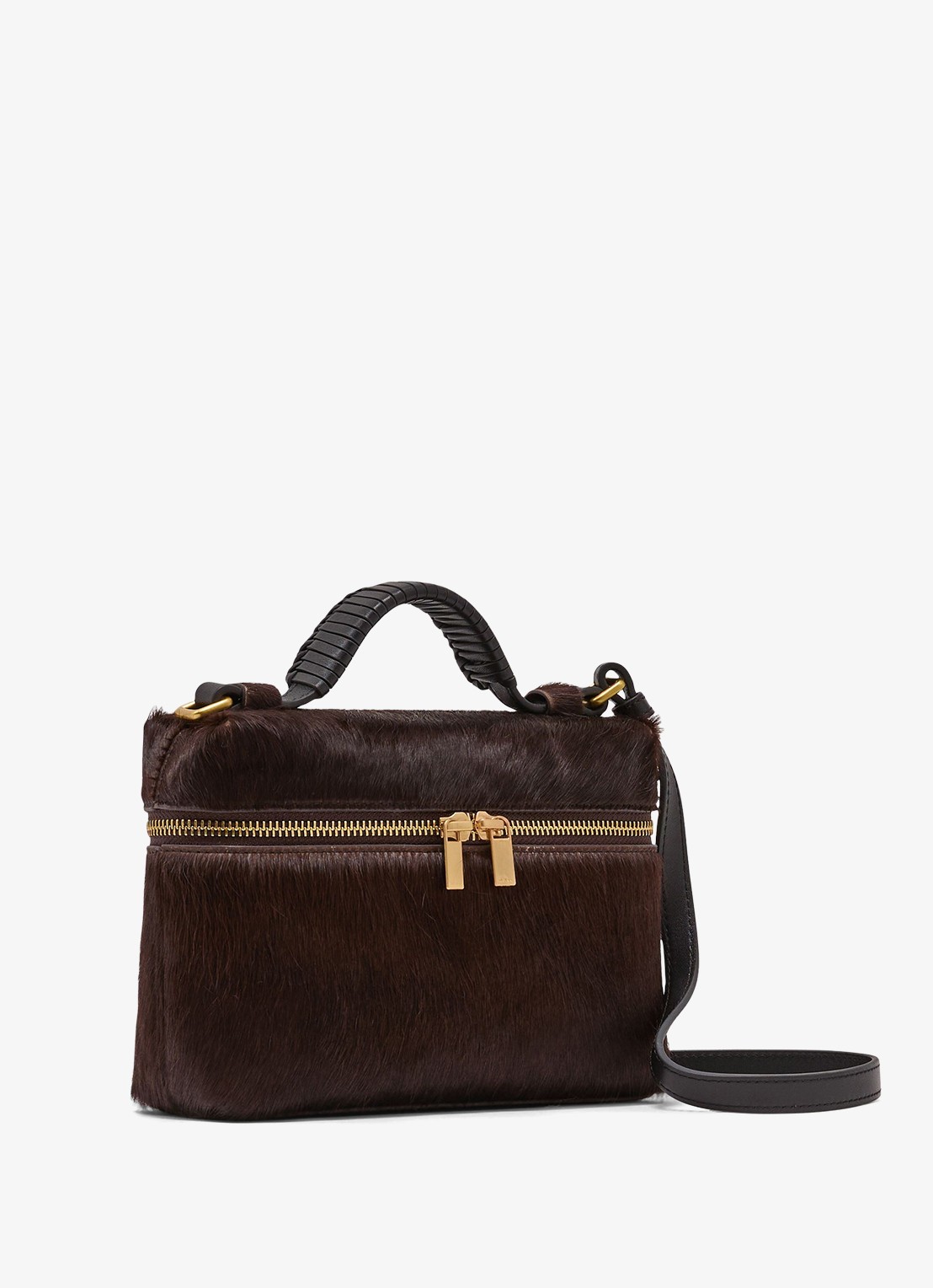 Reiss Ines crossbodytas van leer - detail 3 donkerbruin