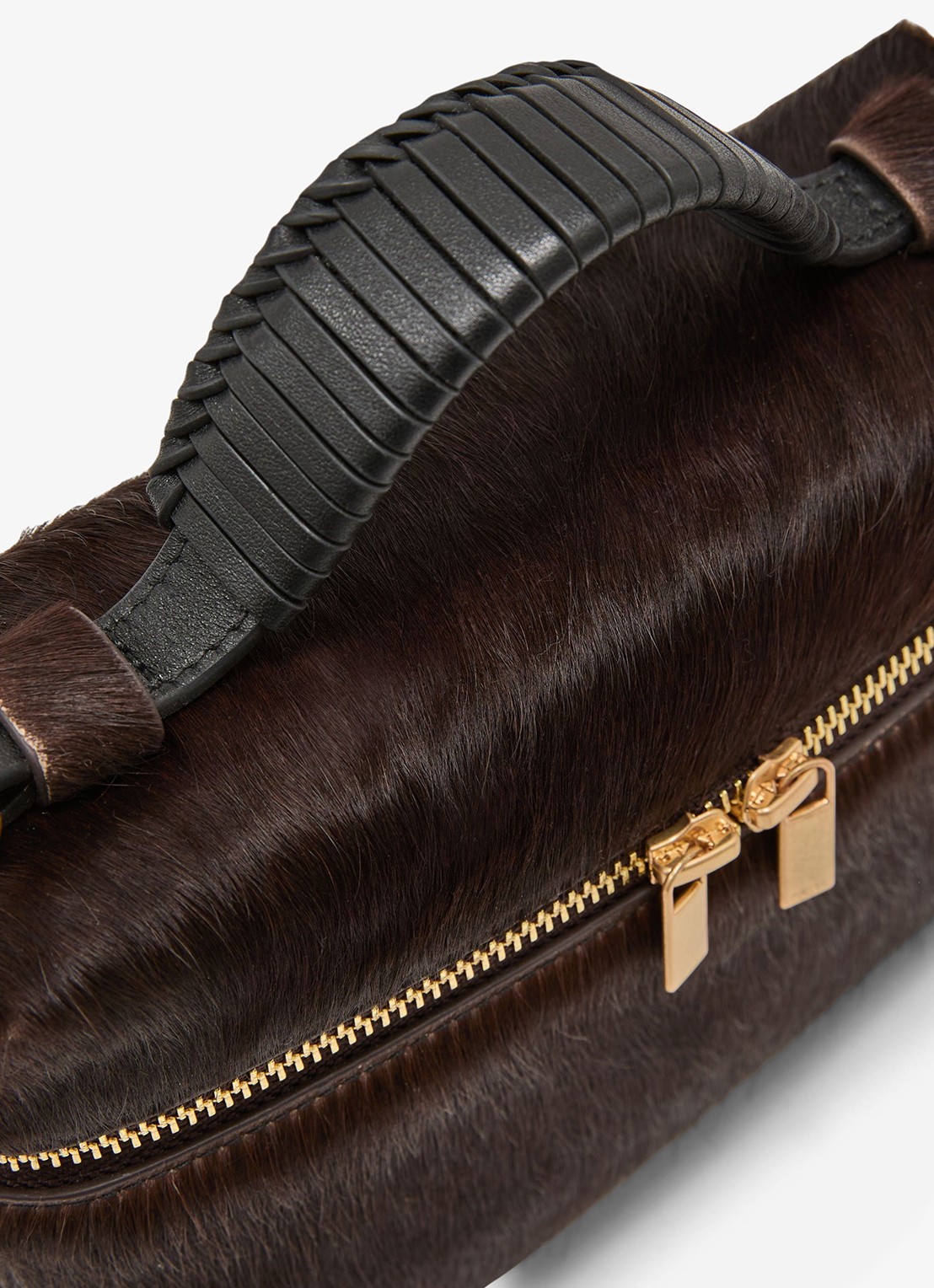 Reiss Ines crossbodytas van leer - detail 5 donkerbruin