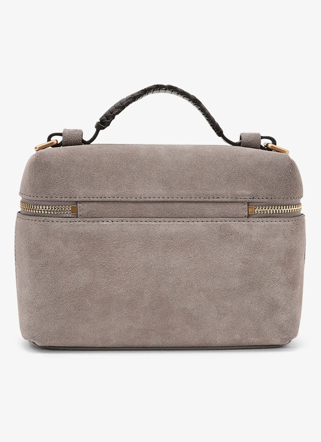 Reiss Ines handtas van suède met afneembare schouderriem - achterkant grey / grijs