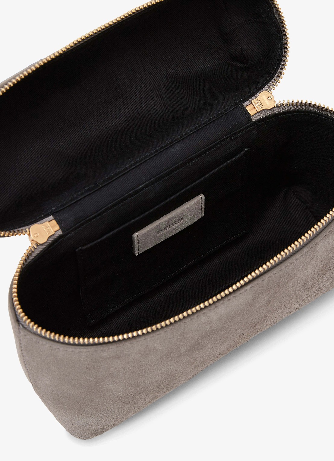 Reiss Ines handtas van suède met afneembare schouderriem - detail 3 grey / grijs