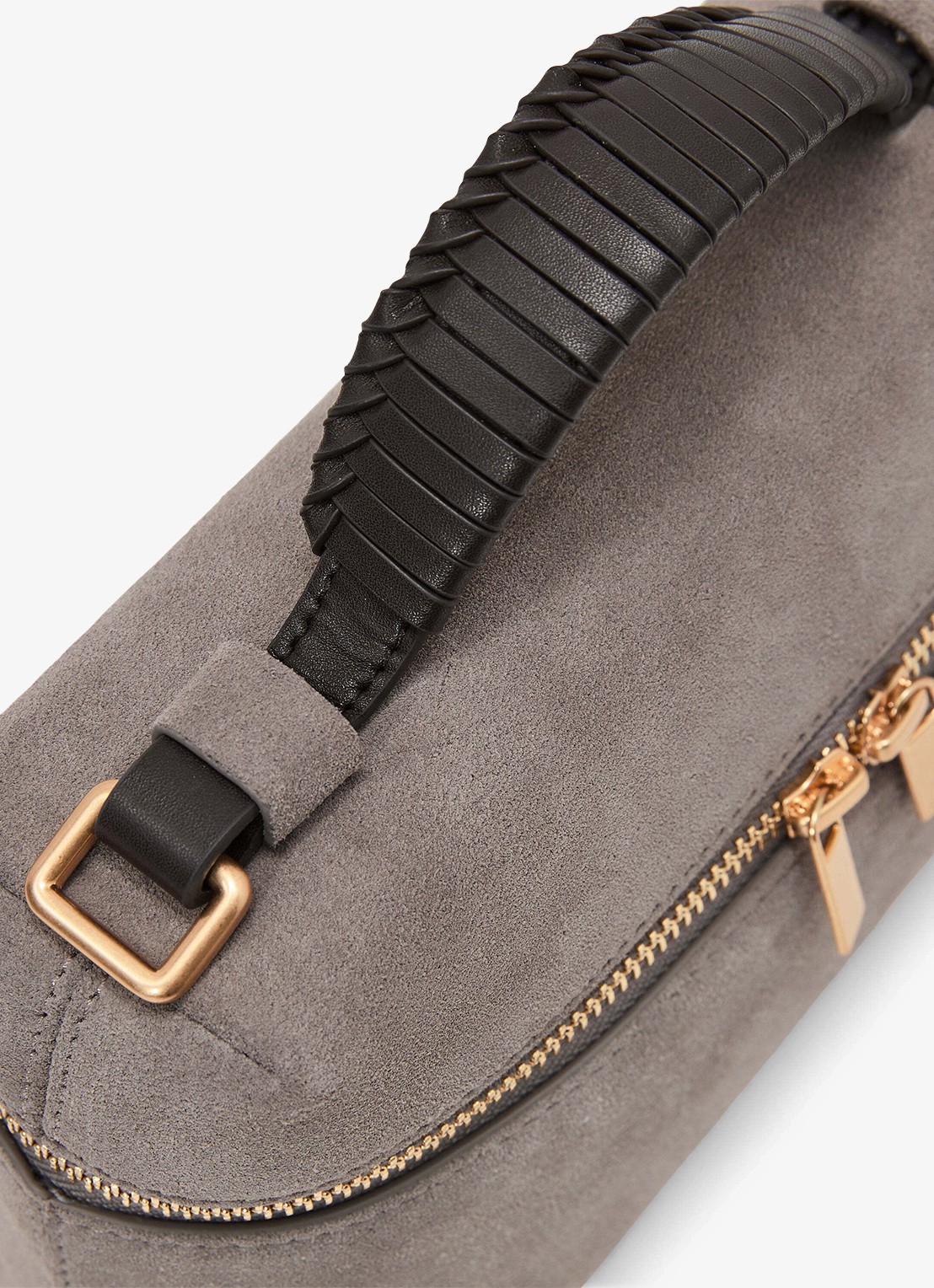 Reiss Ines handtas van suède met afneembare schouderriem - detail 4 grey / grijs