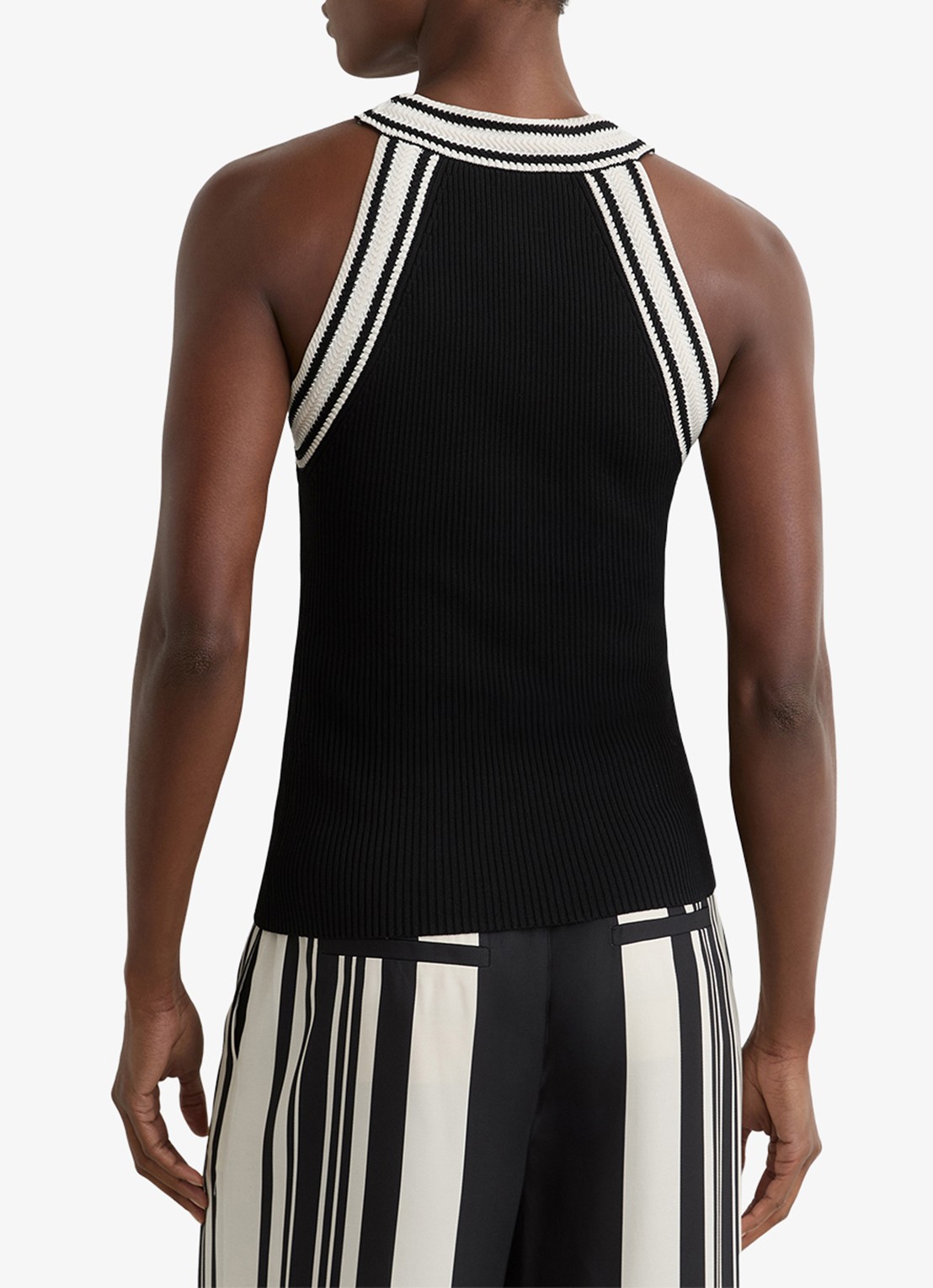 Reiss Ivanna top met ribstructuur - achterkant 6 zwart