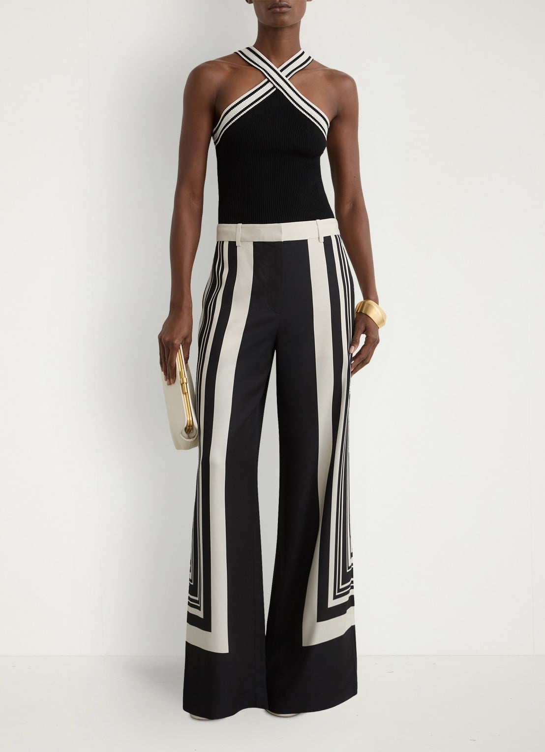 Reiss Ivanna top met ribstructuur - voorkant 2 zwart