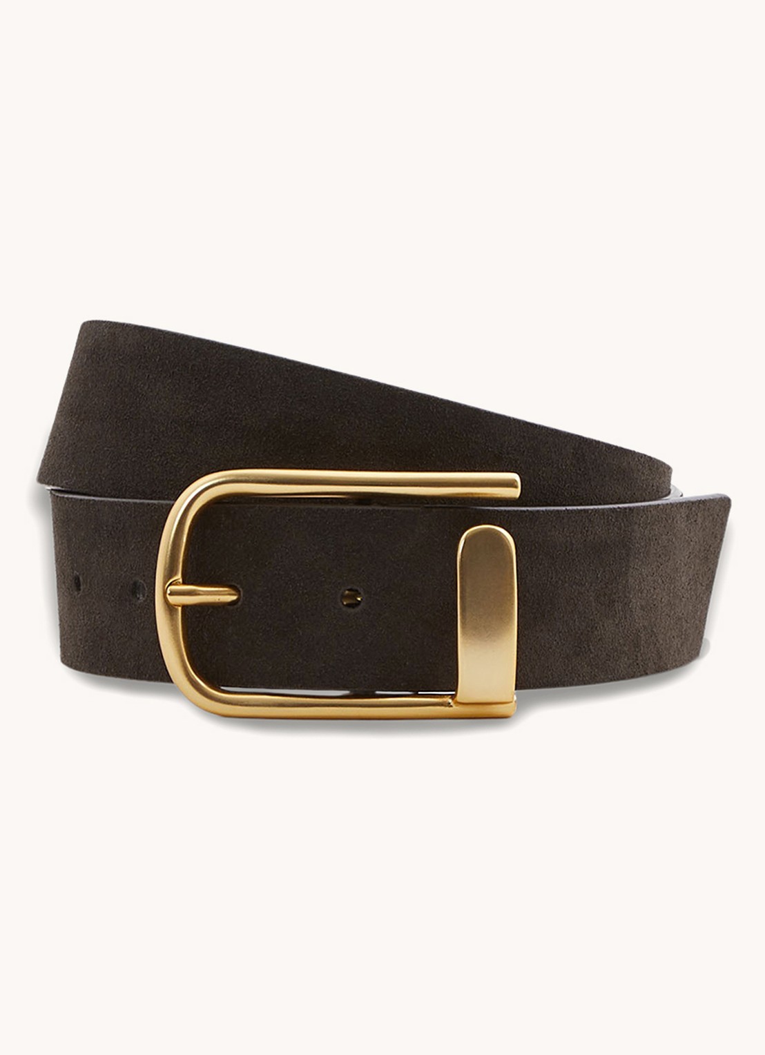 Reiss Iyla riem van leer - voorkant chocoladebruin