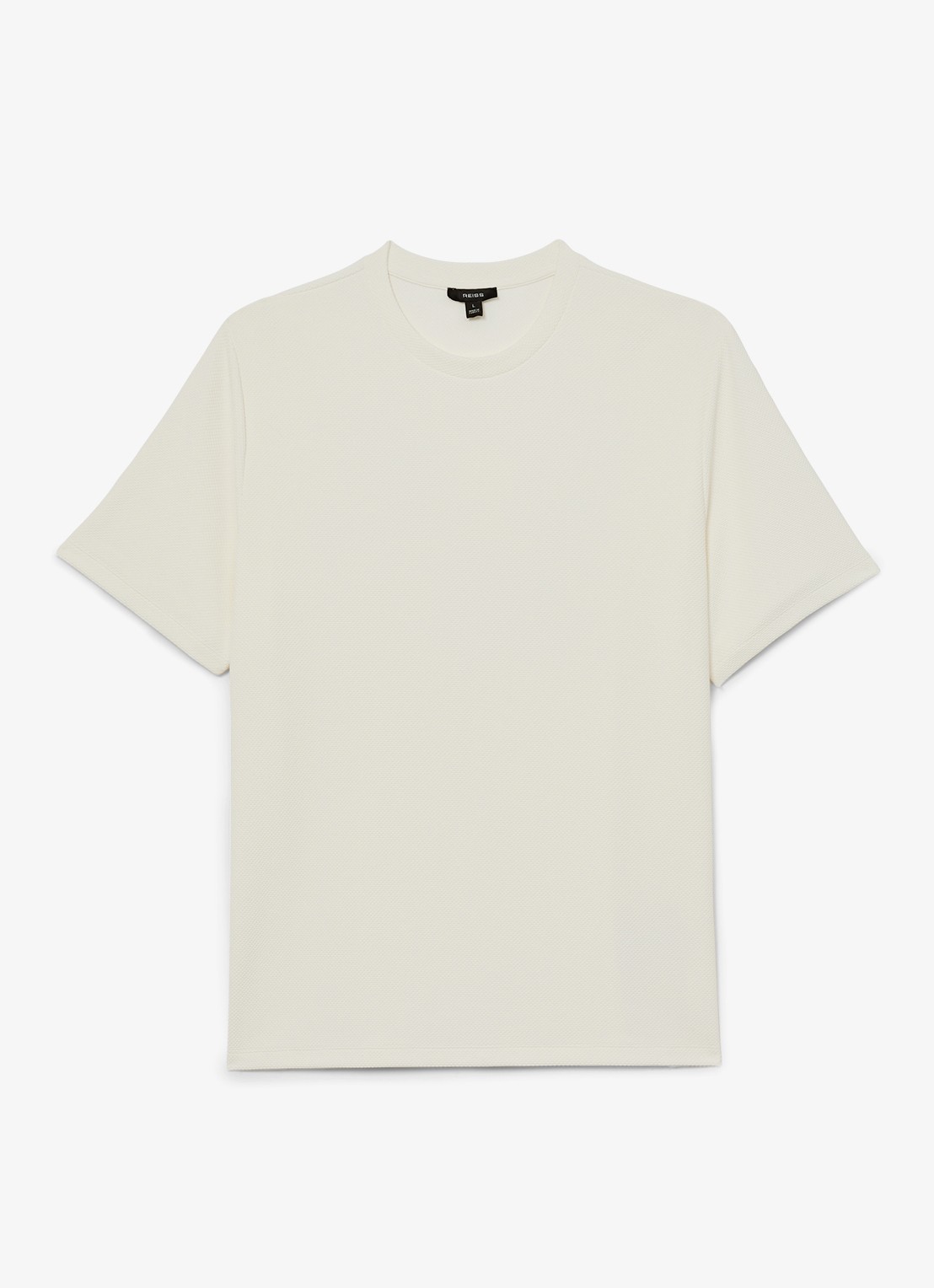 Reiss Jack T-shirt met structuur en ronde hals - voorkant 5 wit