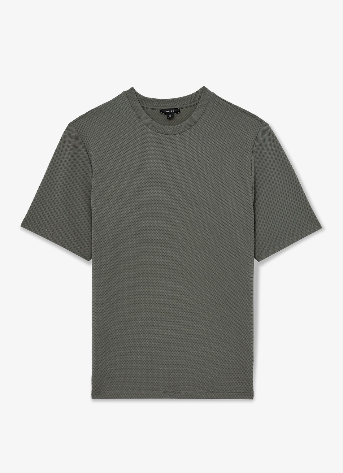Reiss Jack T-shirt met structuur en ronde hals - voorkant 2 groen