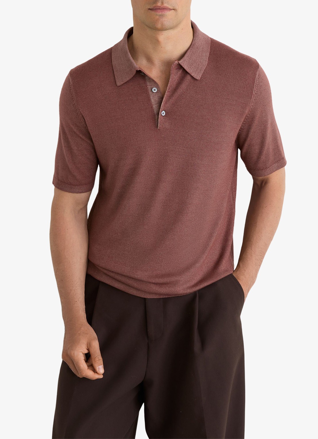 Reiss Jackdaw regular fit polo met strucuur - detail 3 rose pink / roze