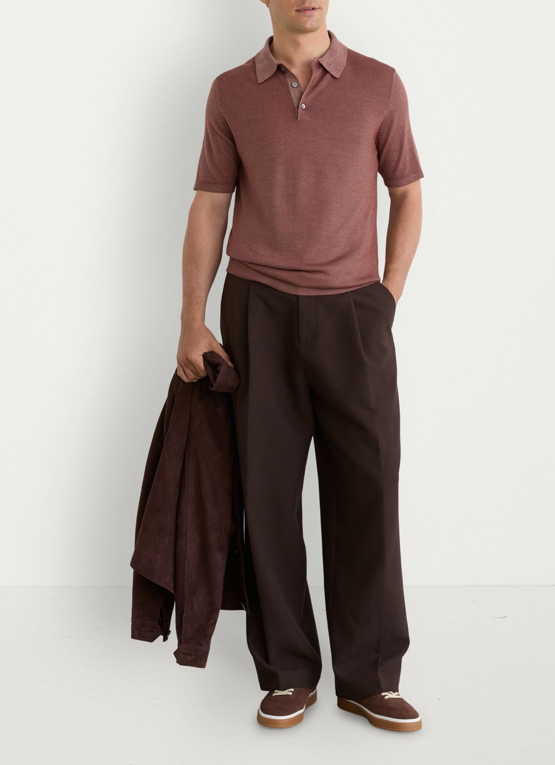 Reiss Jackdaw regular fit polo met strucuur - voorkant 2 rose pink / roze