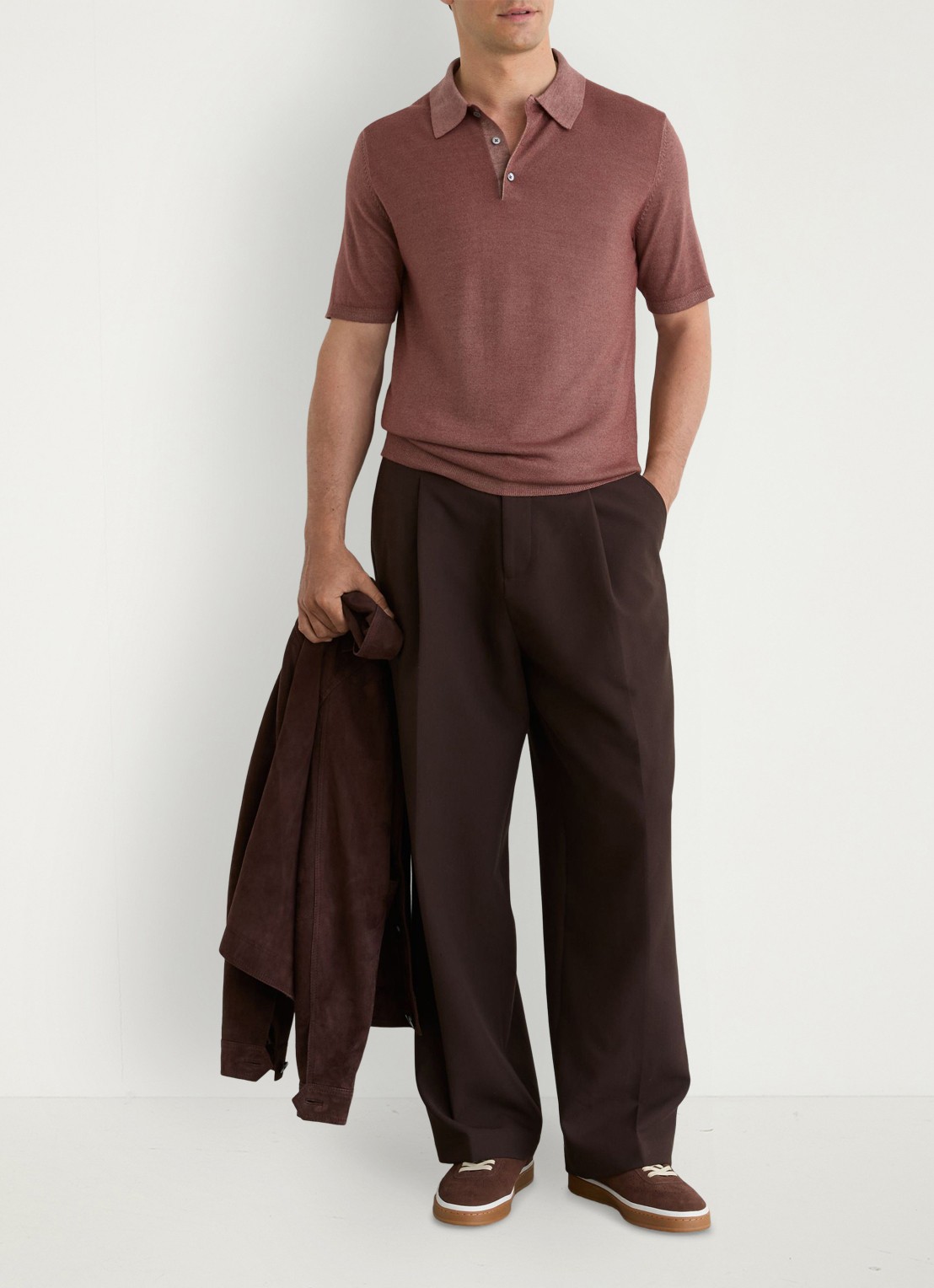 Reiss Jackdaw regular fit polo met strucuur - voorkant 7 rose pink / roze