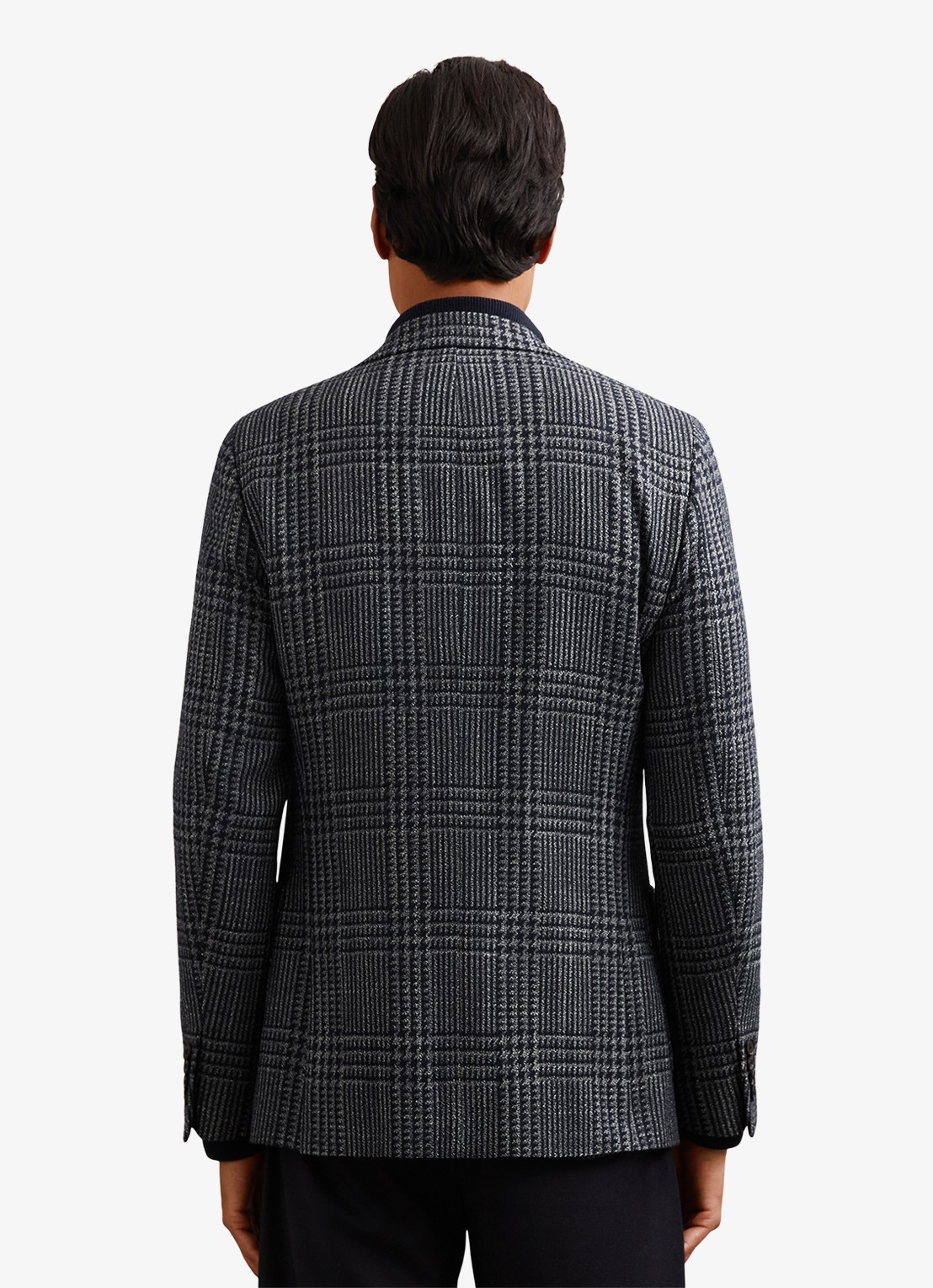 Reiss  Jacob regular fit colbert in wolblend met ruitdessin - achterkant 4 grijs