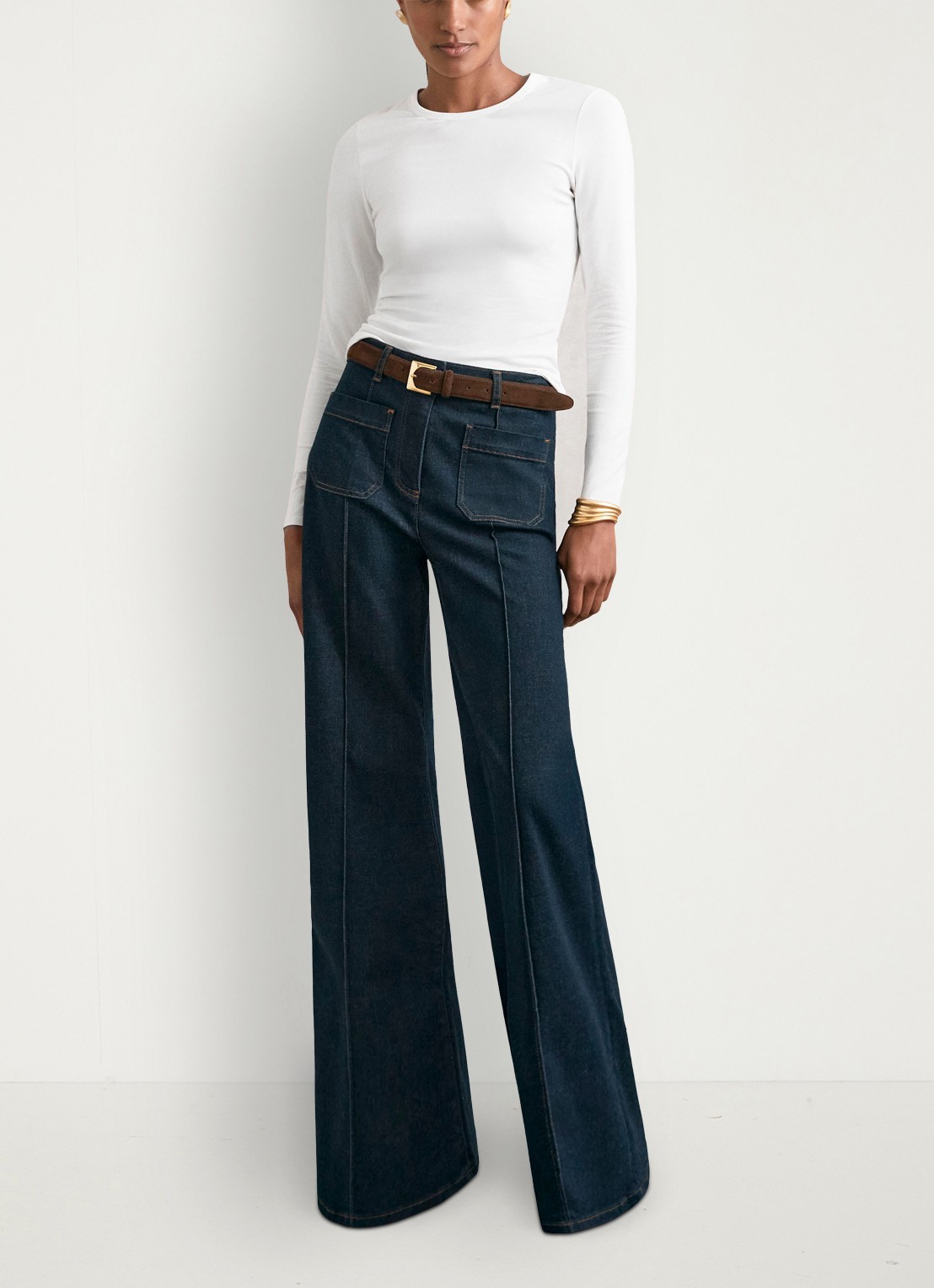 Reiss Jada longsleeve met ronde hals - voorkant 2 wit