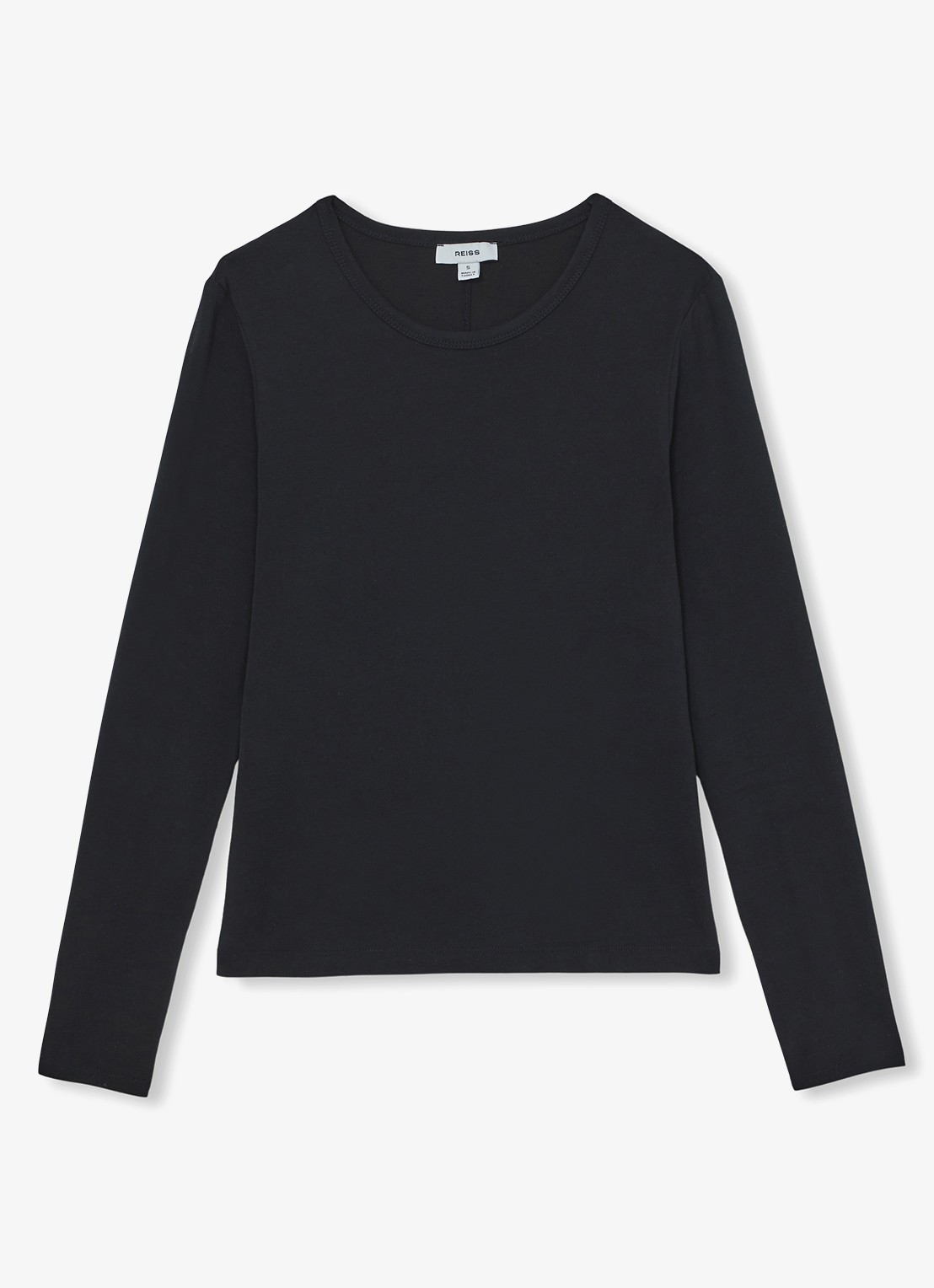 Reiss Jada longsleeve met ronde hals - voorkant zwart