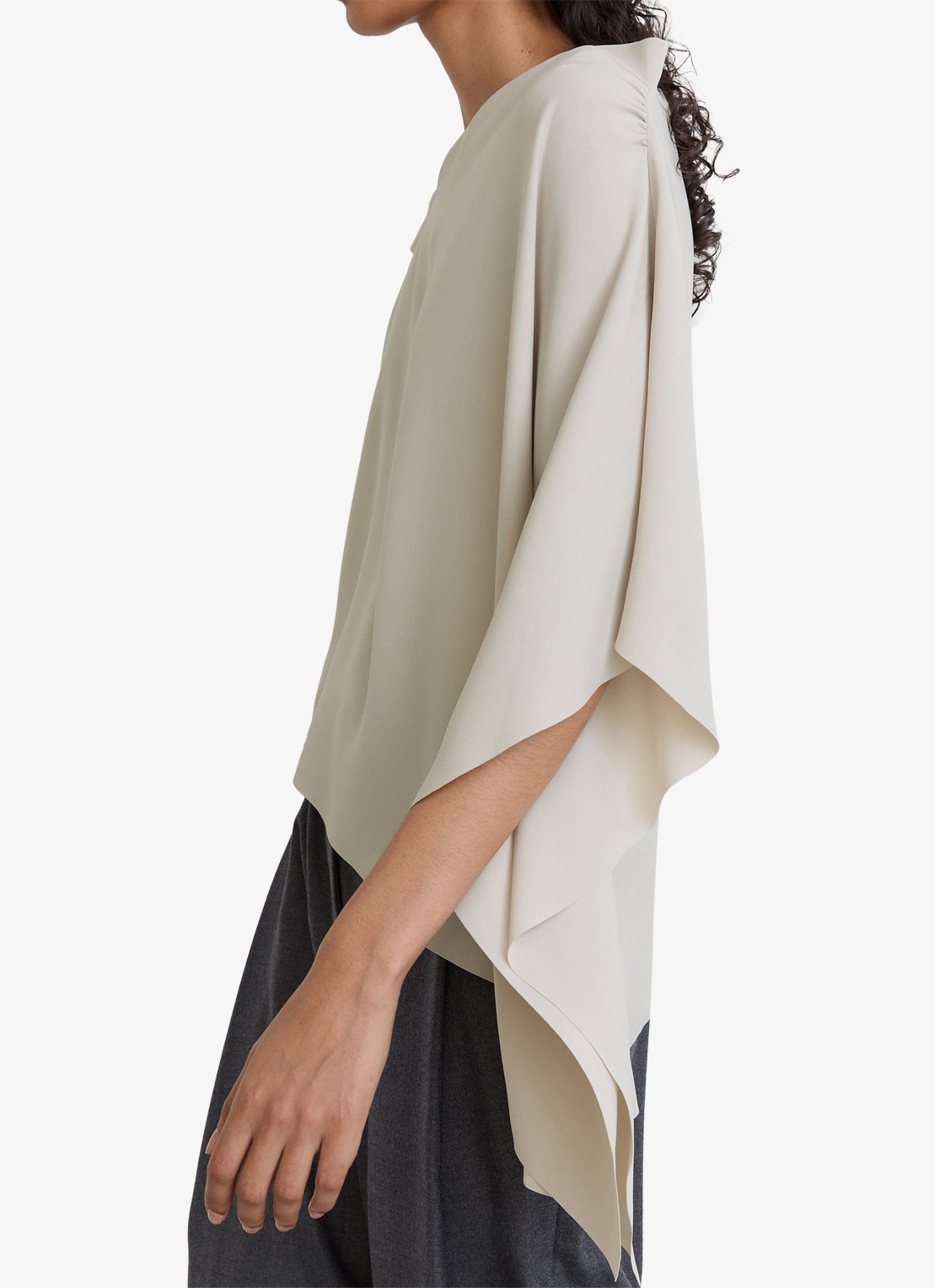 Reiss Jade top met asymmetrische hals - detail 6 lichtgrijs