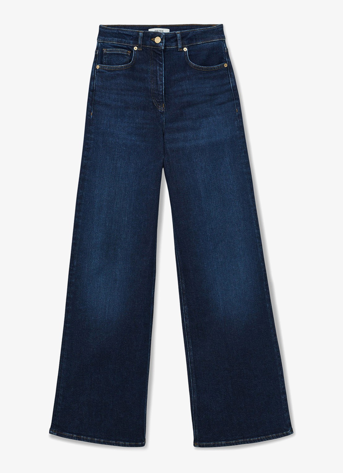 Reiss Jas high waist flared jeans met steekzakken - voorkant 5 donkerblauw