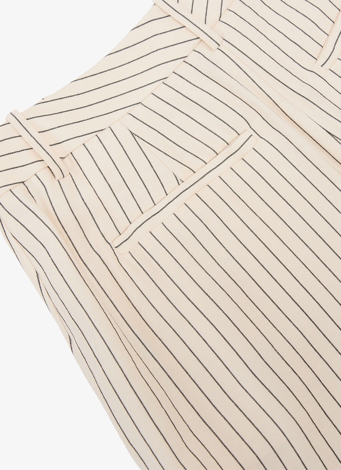 Reiss Jayce high waist wide fit pantalon met streepprint - detail 6 creme
