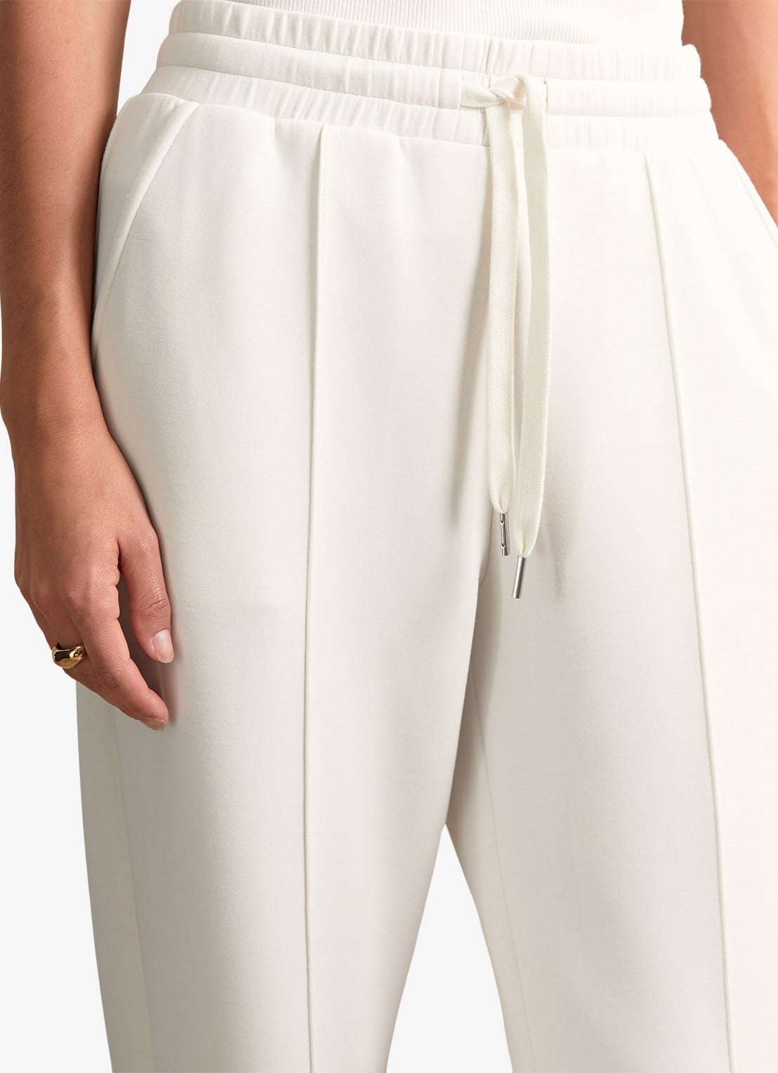 Reiss Jemma high waist straight fit joggingbroek met steekzakken - detail 7 wit