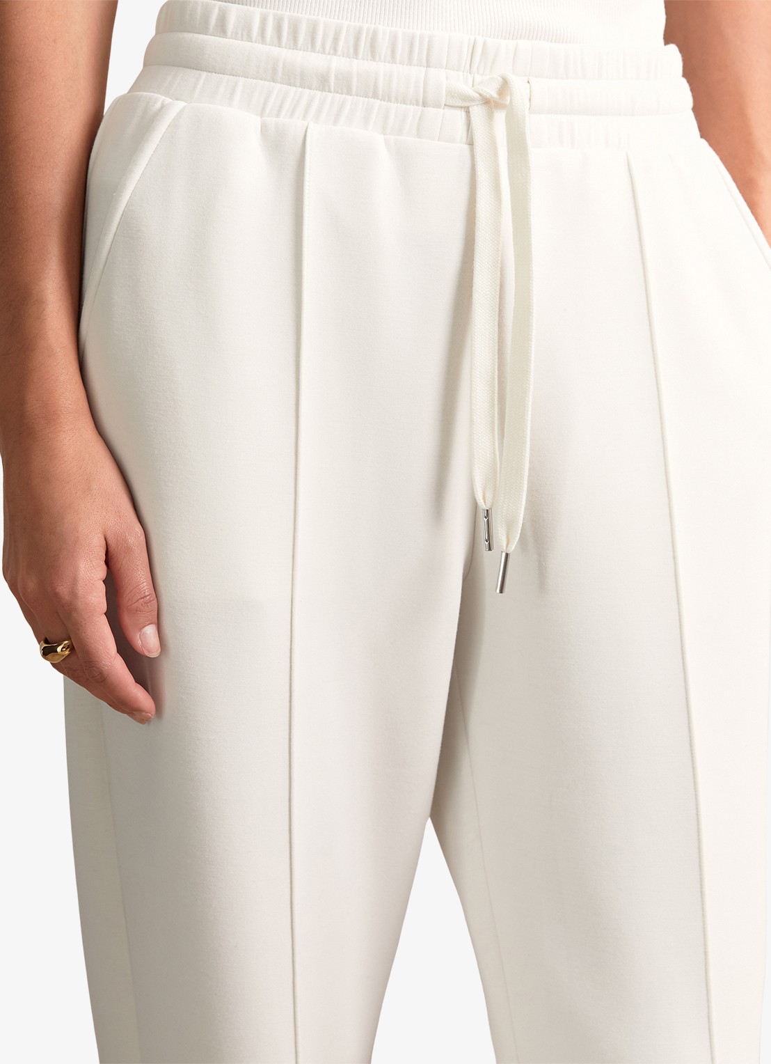 Reiss Jemma high waist straight fit joggingbroek met steekzakken - detail 10 wit