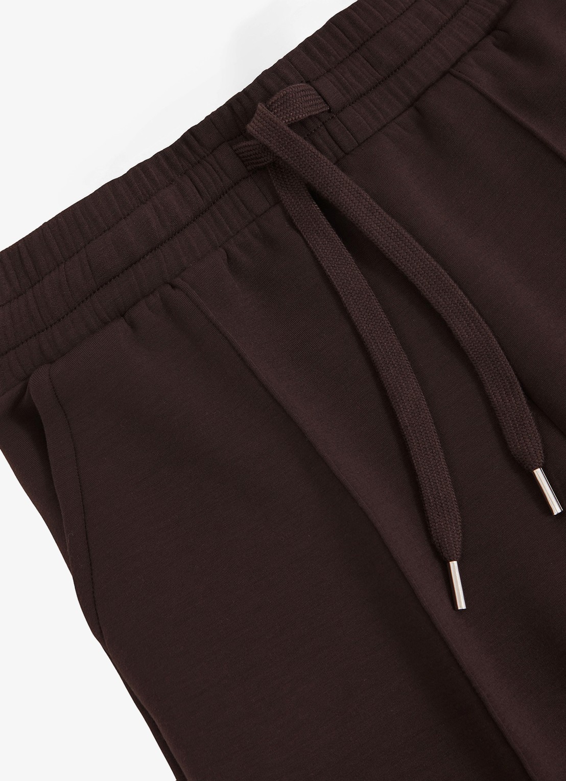Reiss Jemma high waist straight fit joggingbroek met steekzakken - detail 2 chocoladebruin