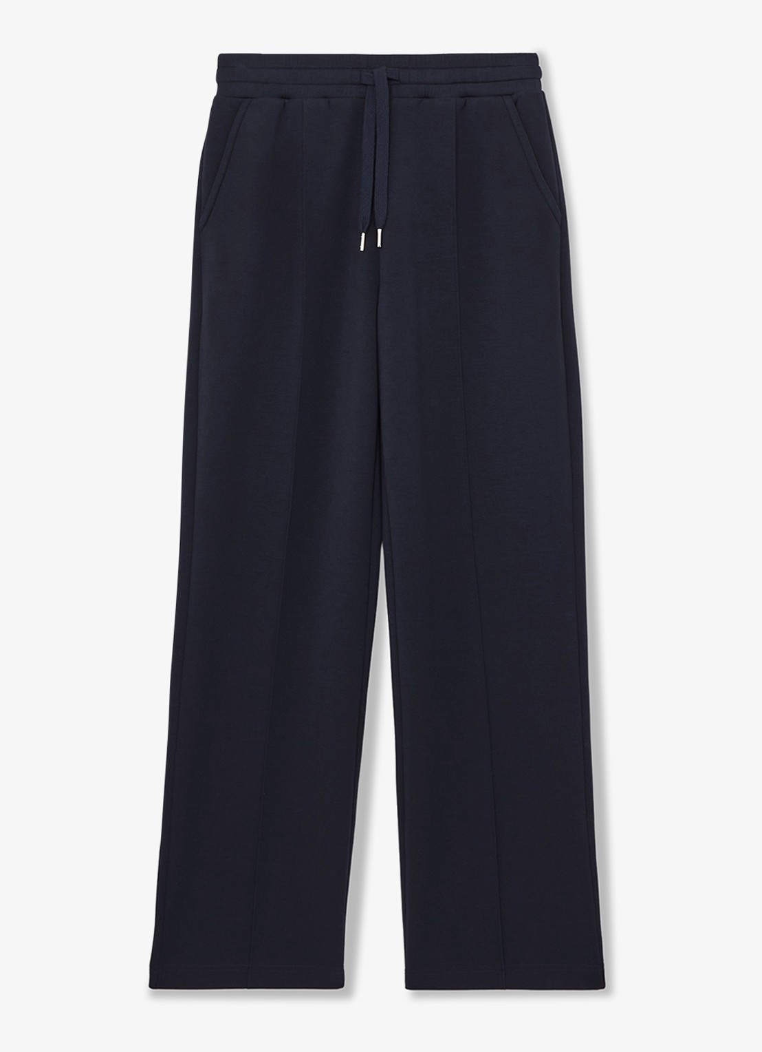 Reiss Jemma high waist straight fit joggingbroek met steekzakken - voorkant blauw