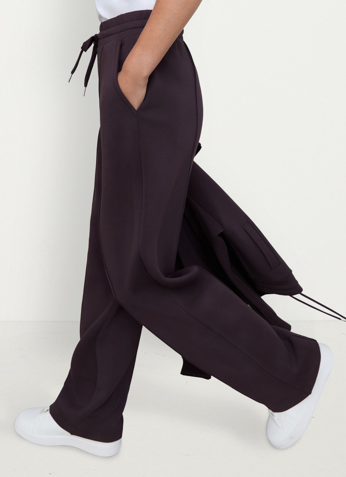 Reiss Jemma high waist straight fit joggingbroek met steekzakken - detail 2 aubergine