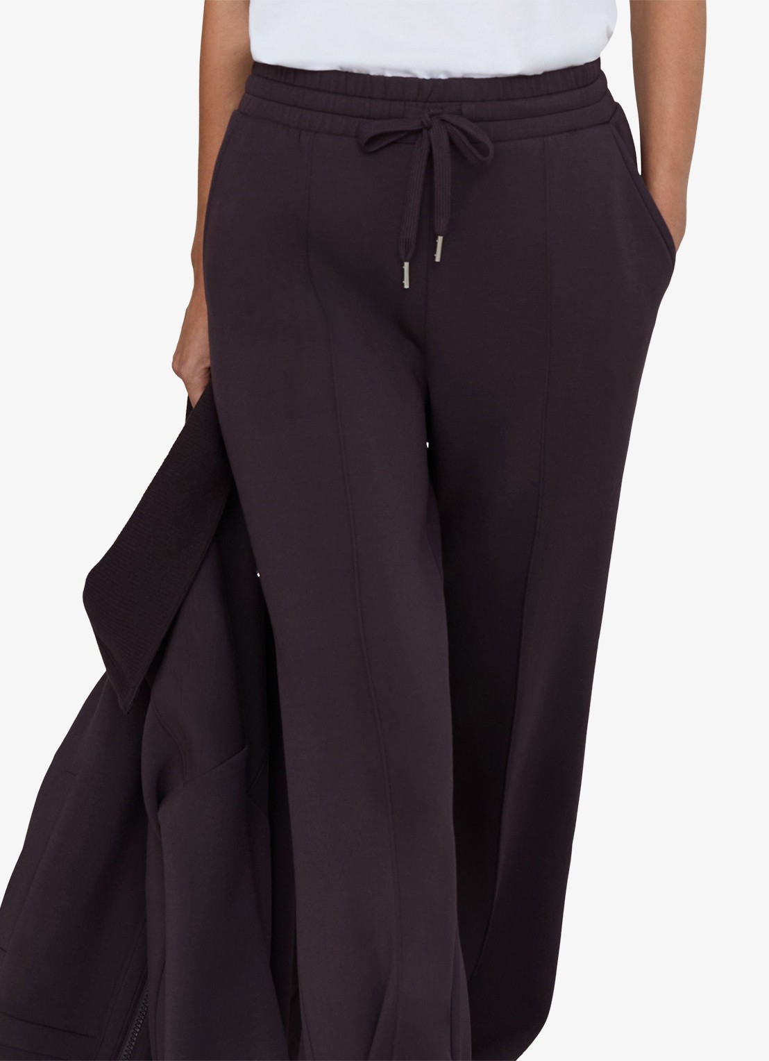 Reiss Jemma high waist straight fit joggingbroek met steekzakken - detail 3 aubergine