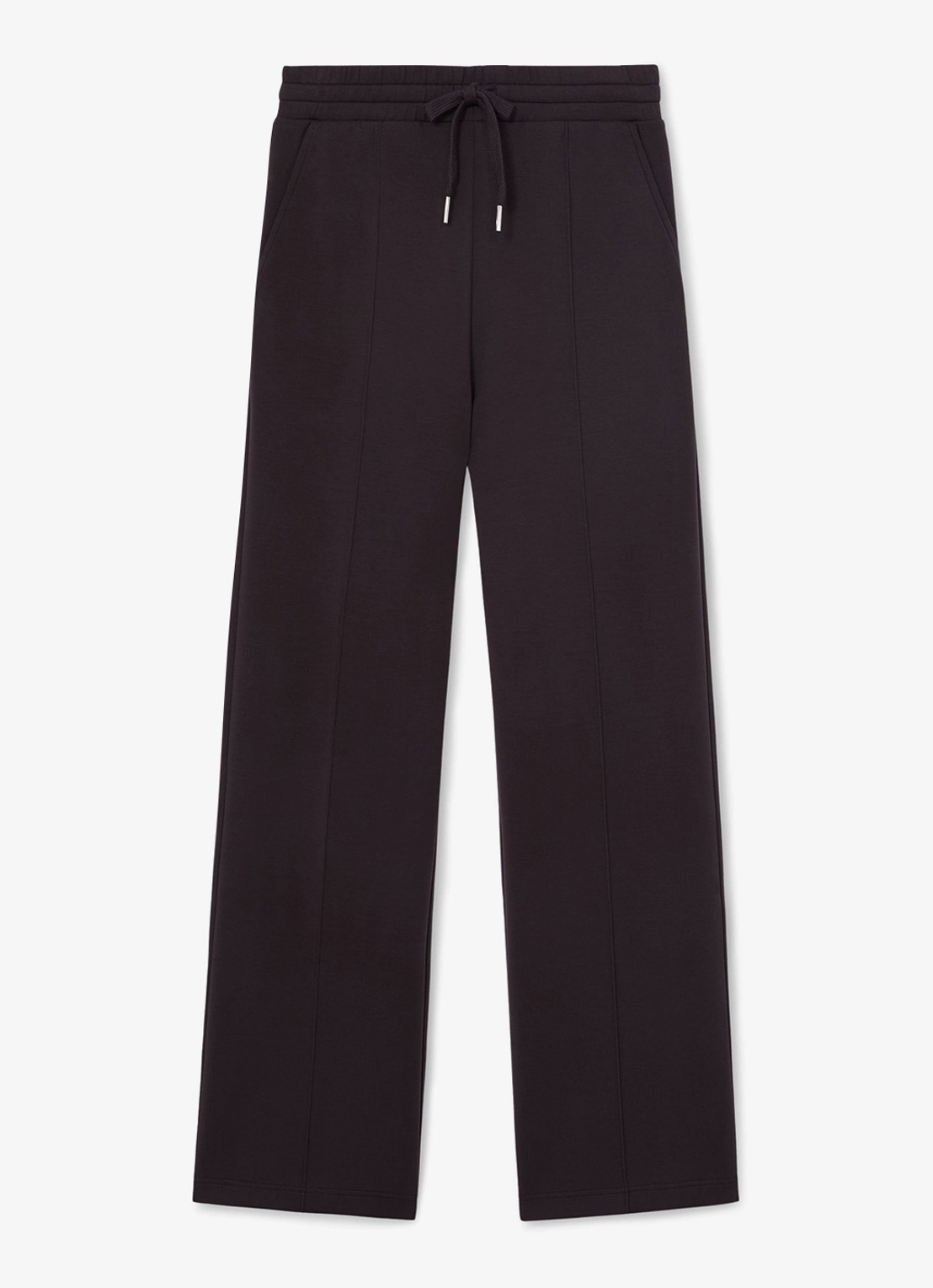 Reiss Jemma high waist straight fit joggingbroek met steekzakken - voorkant 5 aubergine