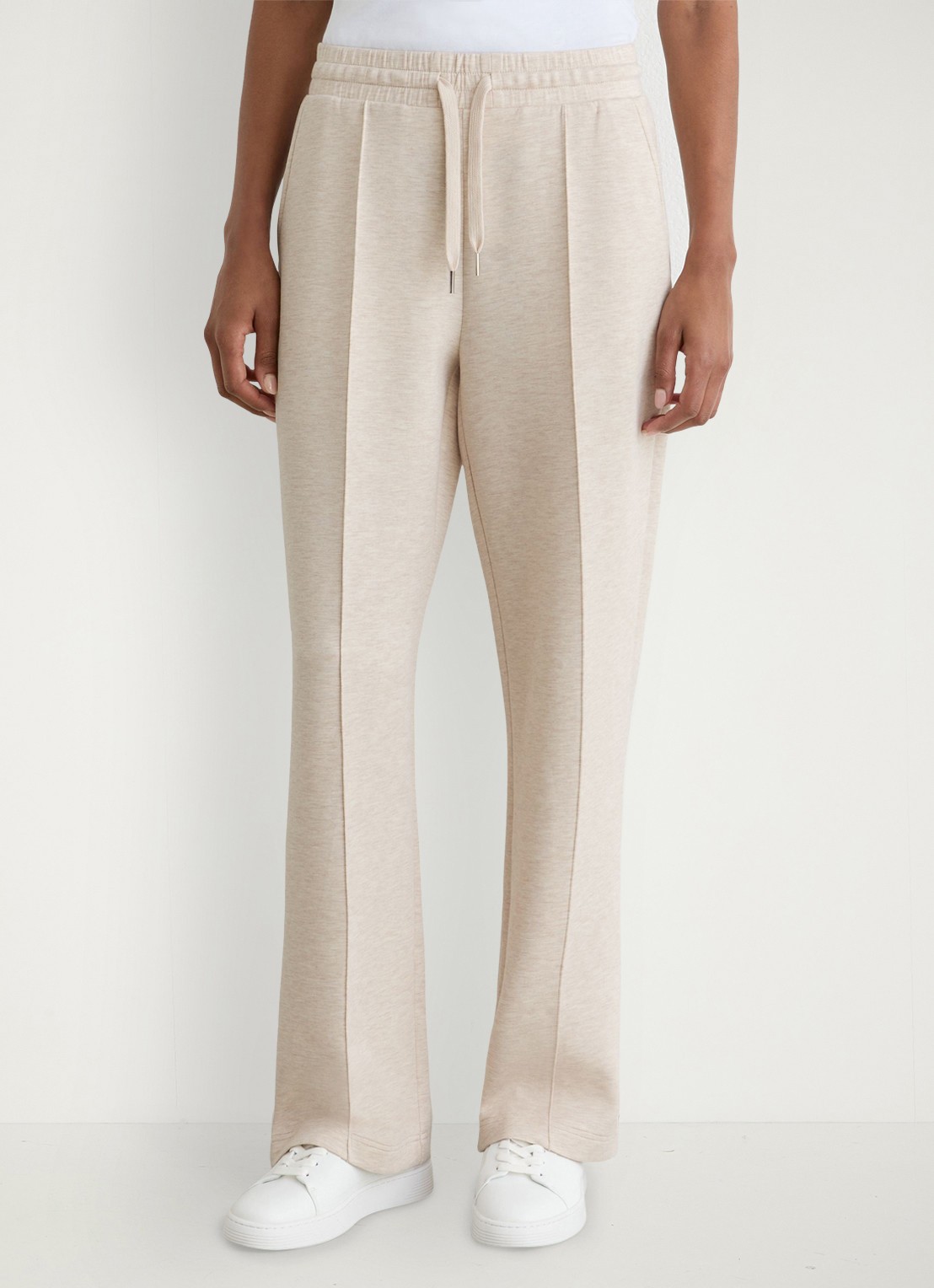 Reiss Jemma high waist wide fit joggingbroek met steekzakken - detail beige