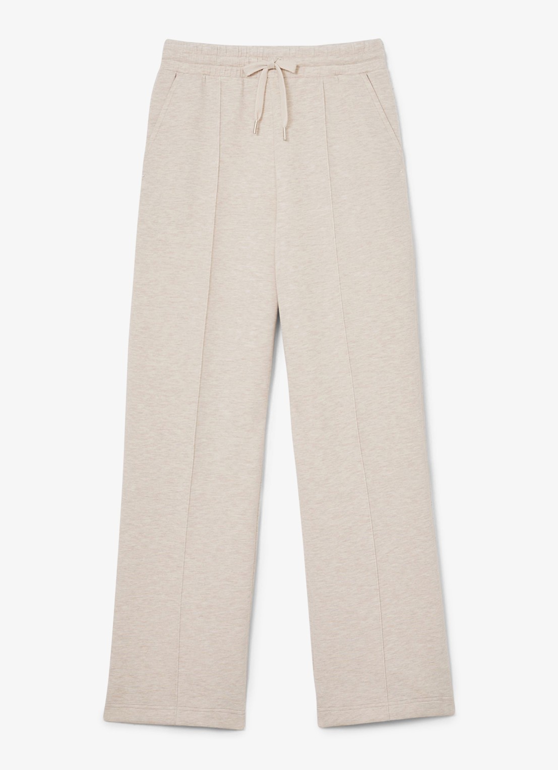 Reiss Jemma high waist wide fit joggingbroek met steekzakken - voorkant 5 beige