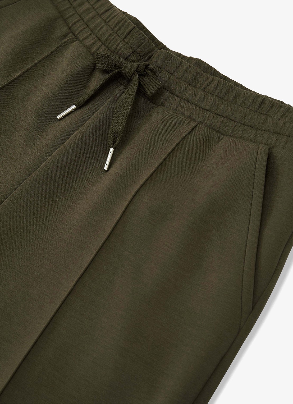 Reiss Jemma high waist wide fit joggingbroek met steekzakken - detail 4 olijfgroen