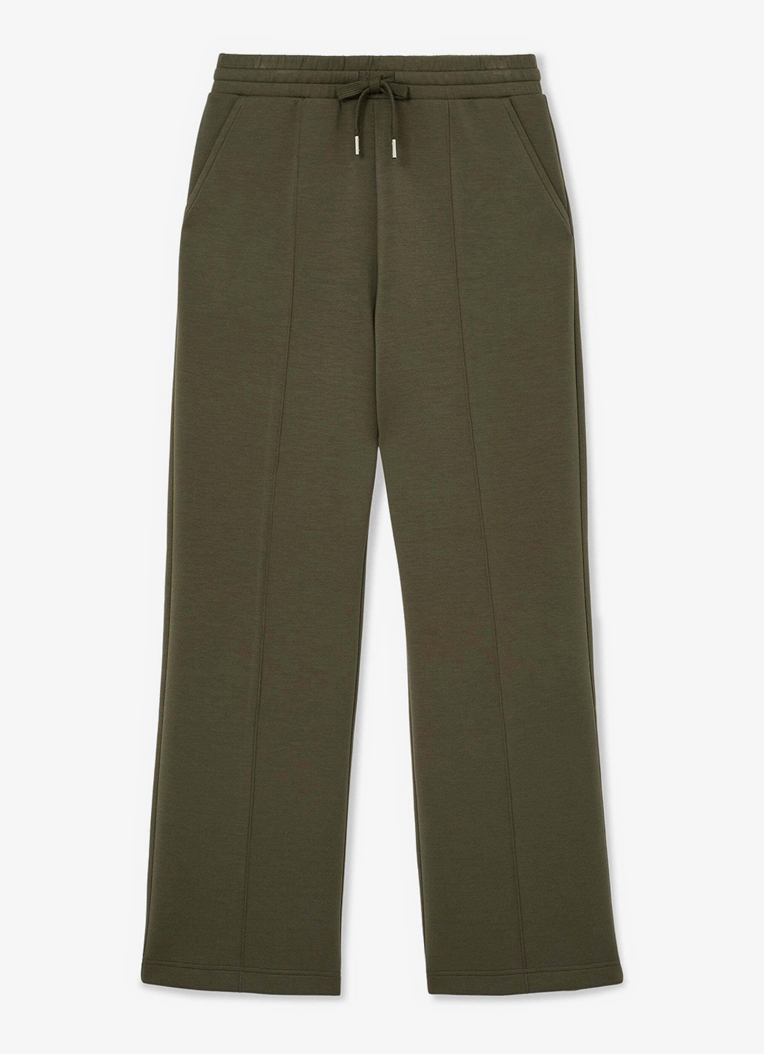 Reiss Jemma high waist wide fit joggingbroek met steekzakken - voorkant 6 olijfgroen