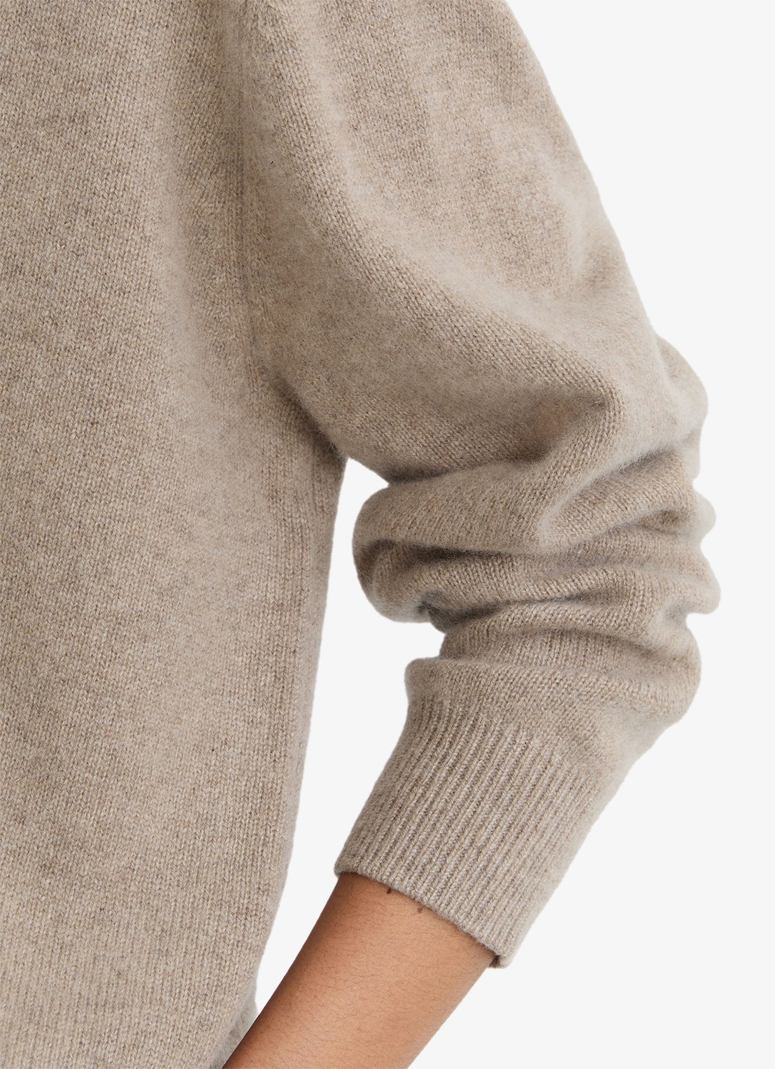 Reiss Jenna fijngebreide trui van kasjmier - detail 3 beige