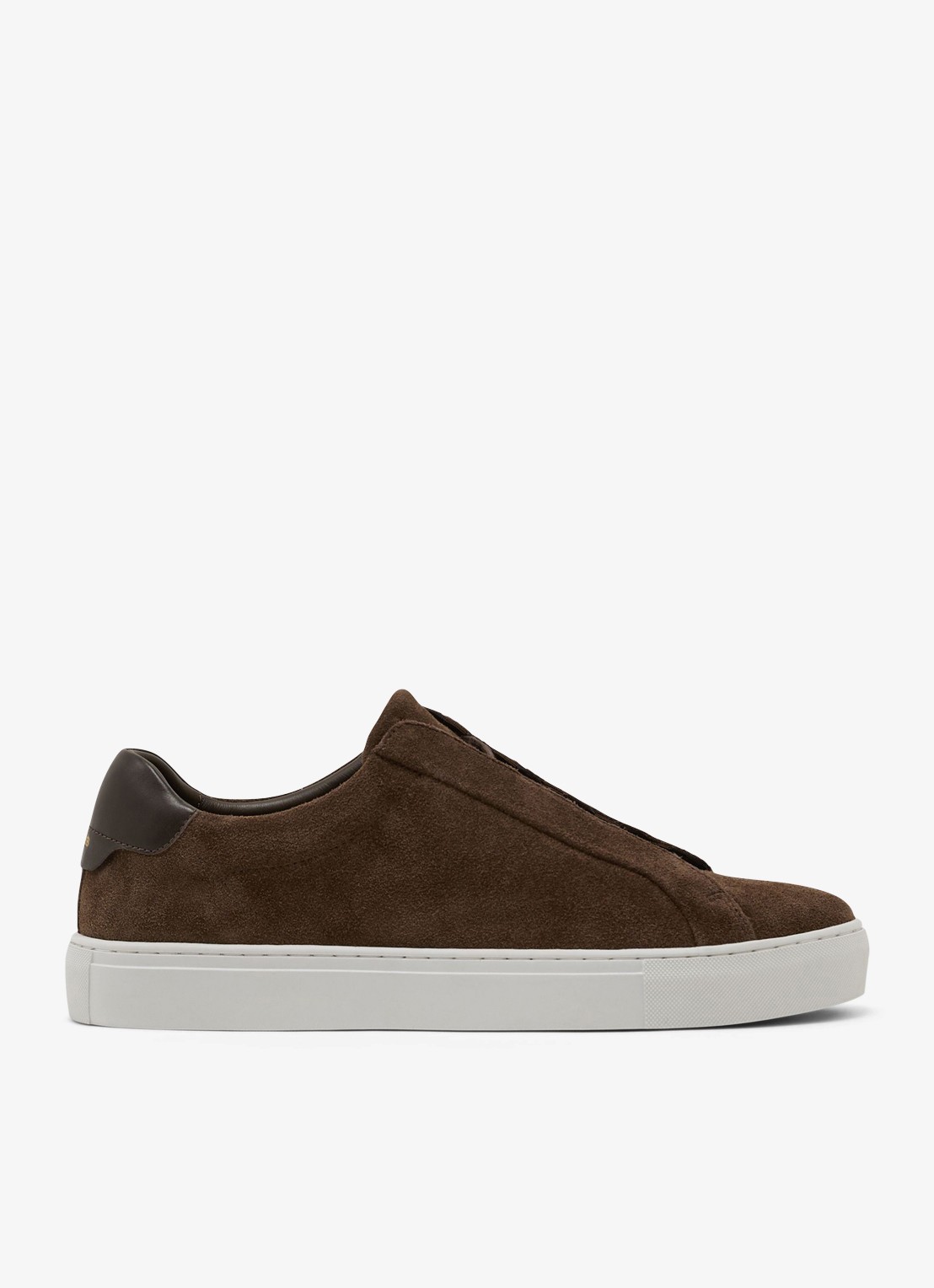 Reiss Jenson sneaker van suède - voorkant 5 chocoladebruin