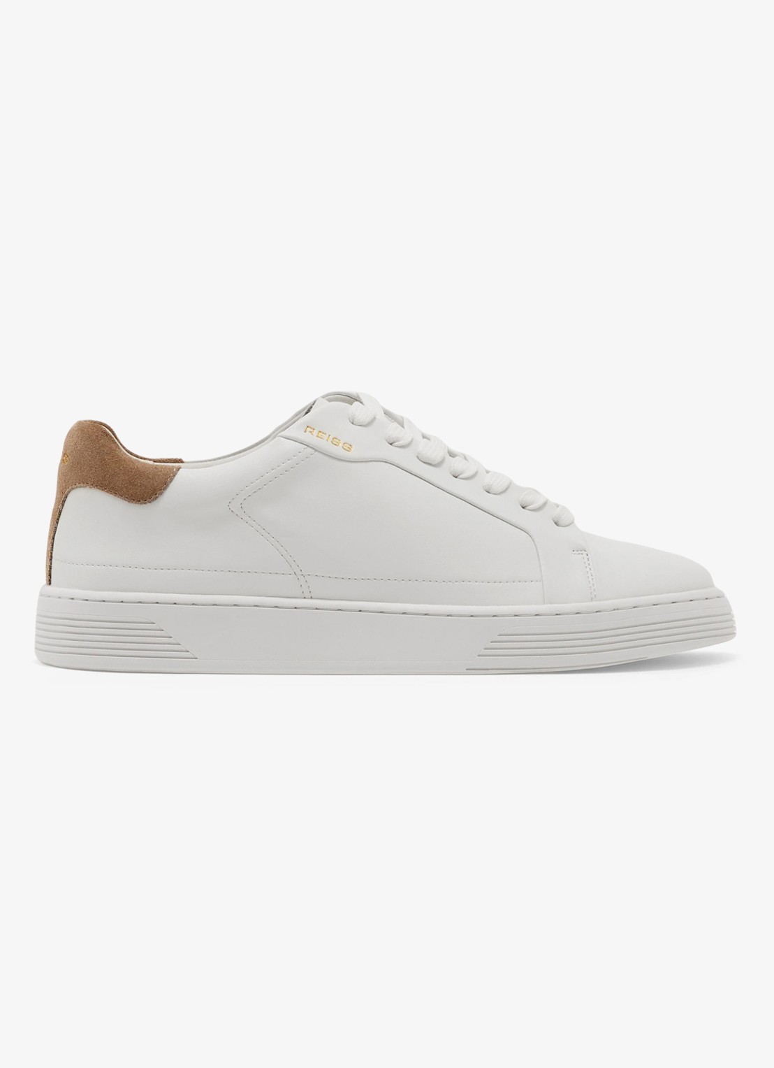 Reiss Jessie sneaker van leer - voorkant wit